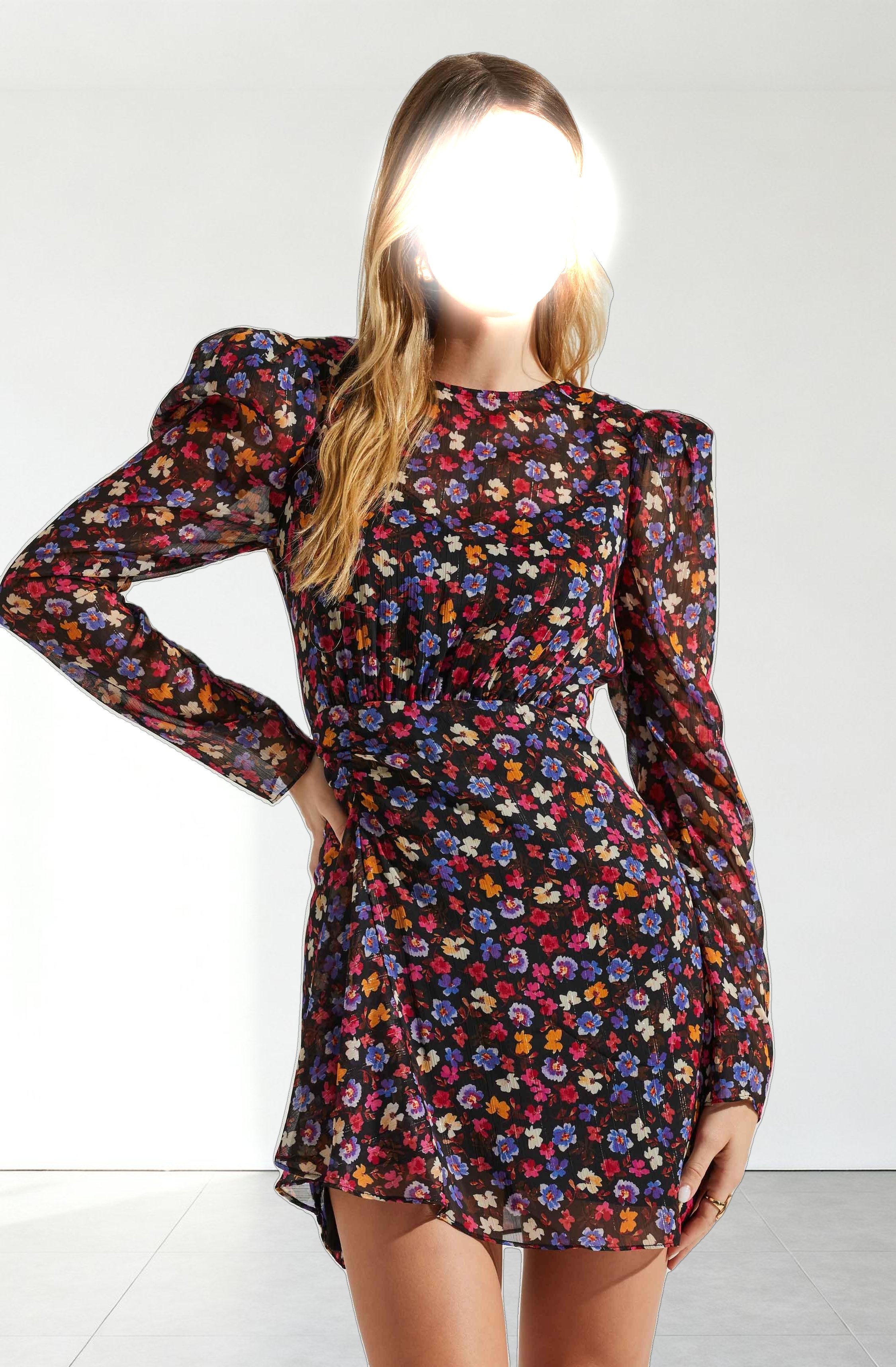 Cindy Floral Long Sleeve Mini Dress