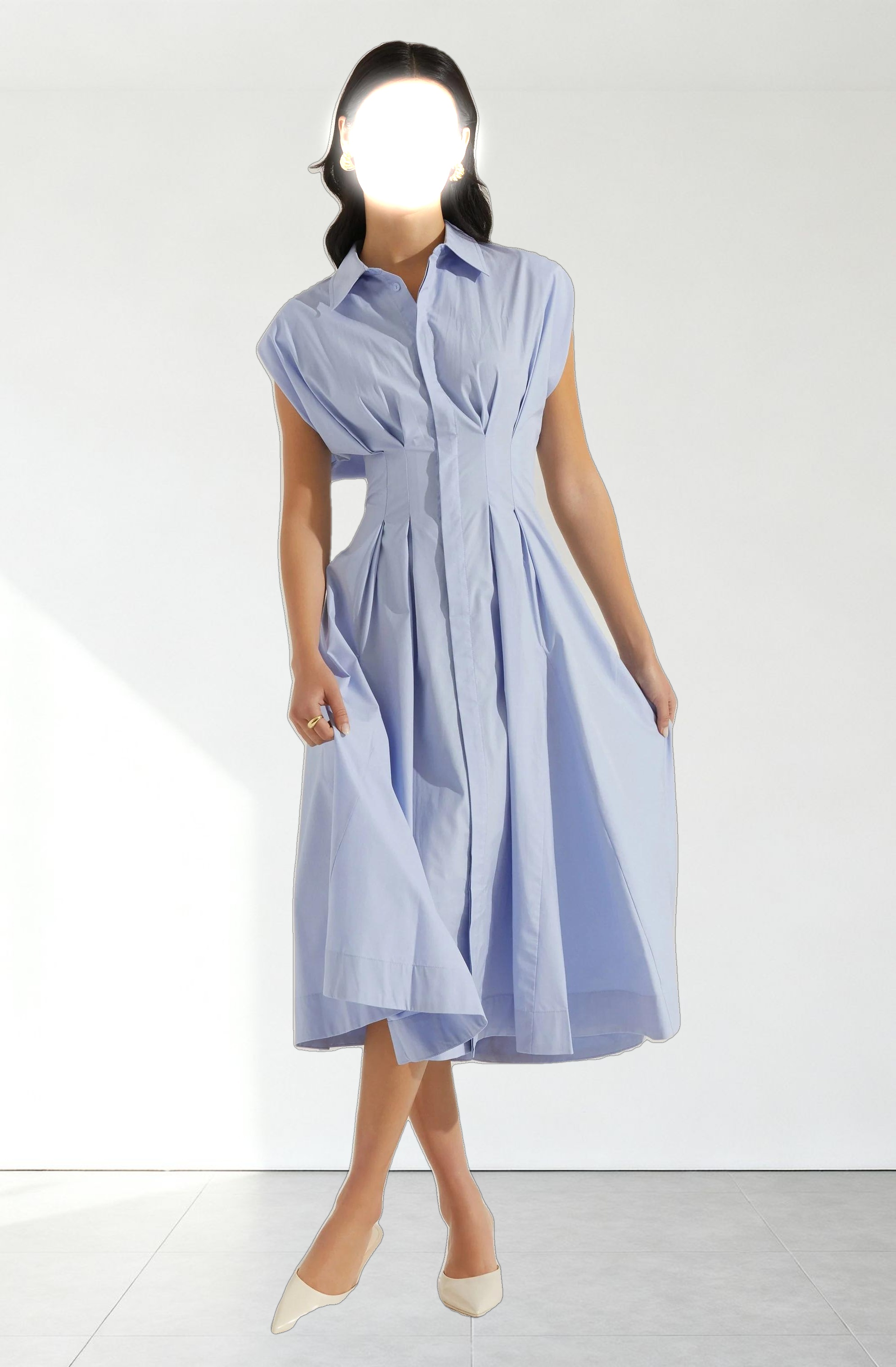 Beckett Tapered Waist Pleated Dress