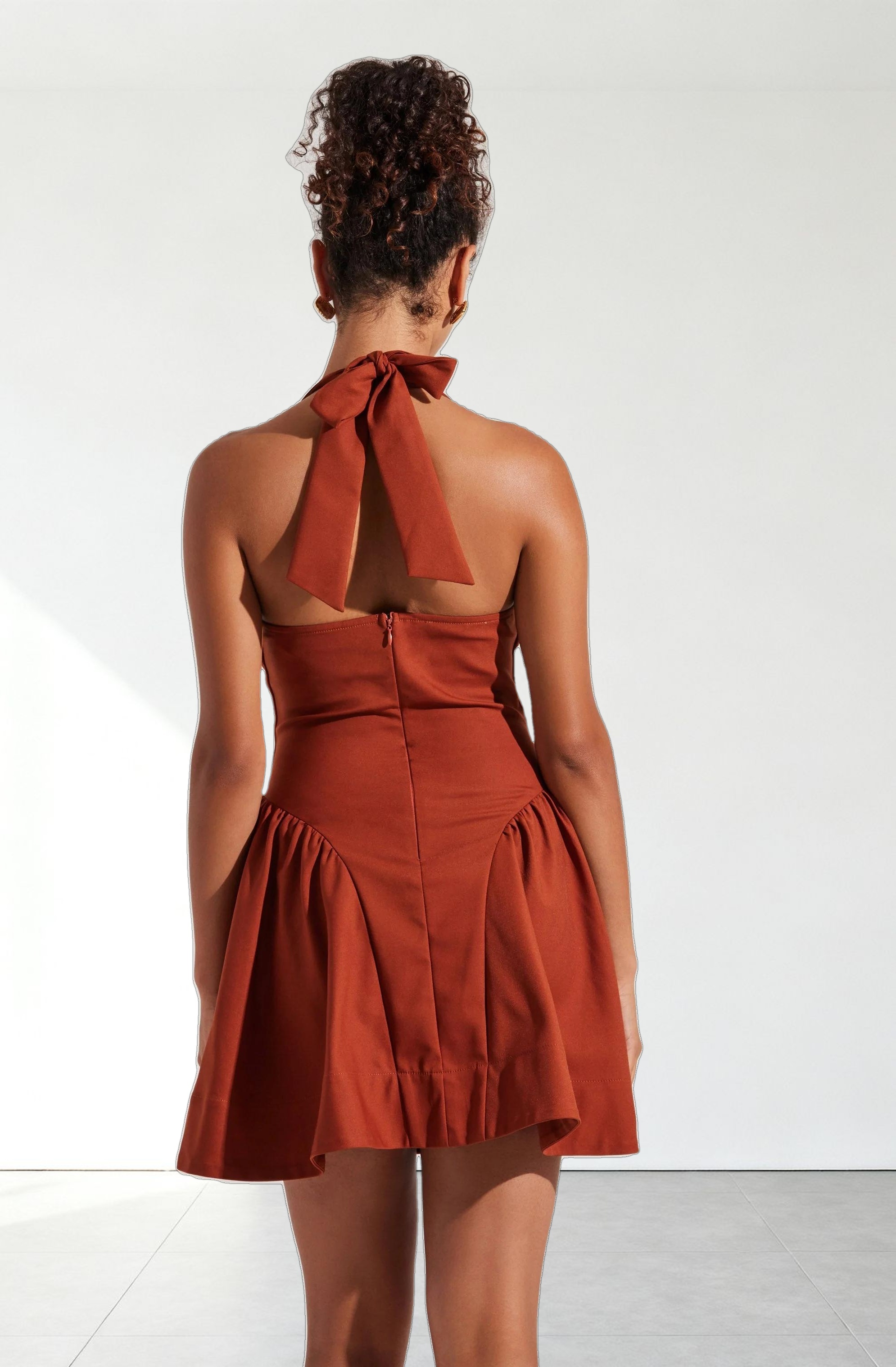 Meana V-Neck Halter Mini Dress