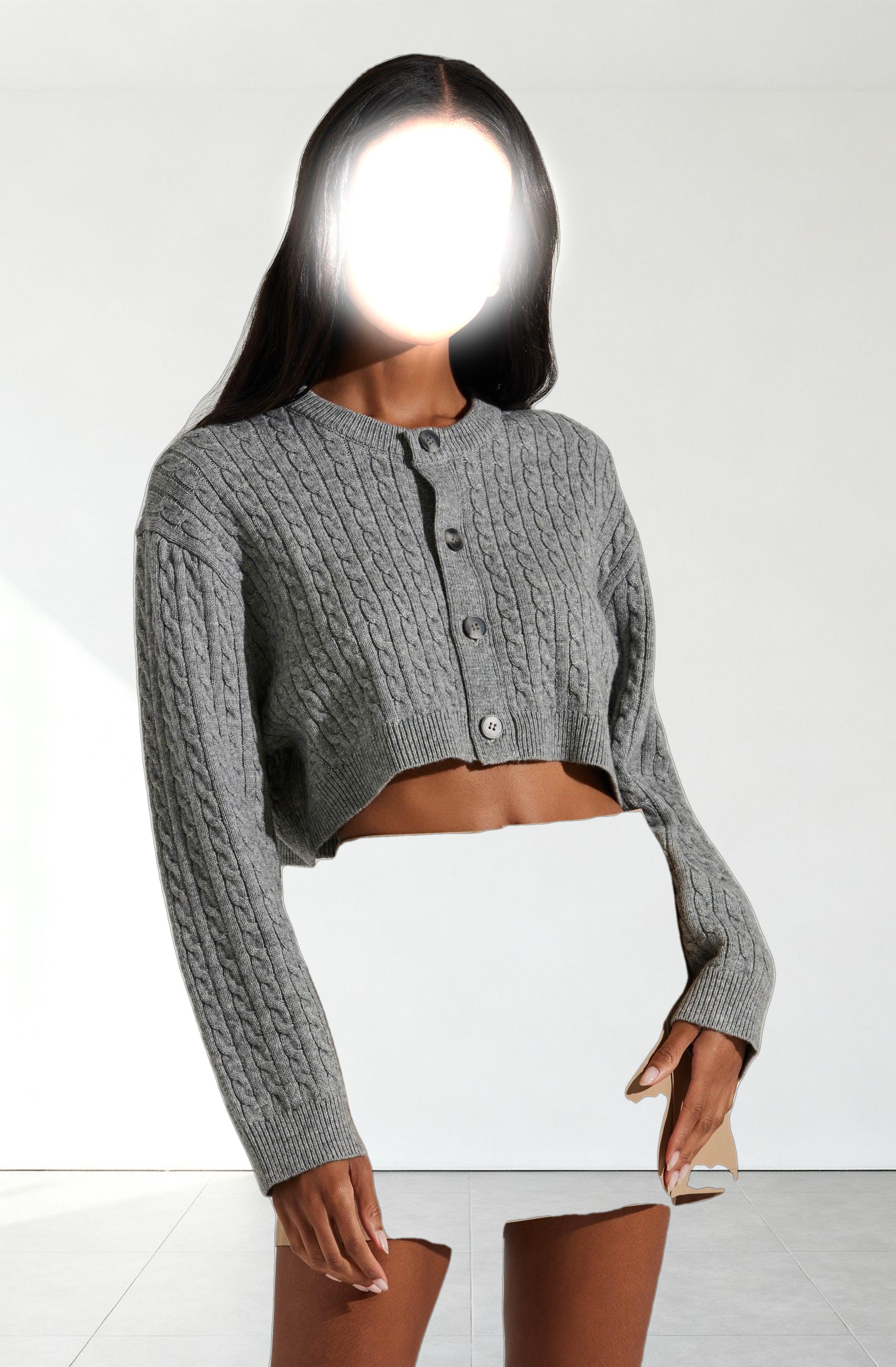 Sebille Cropped Cable Cardigan