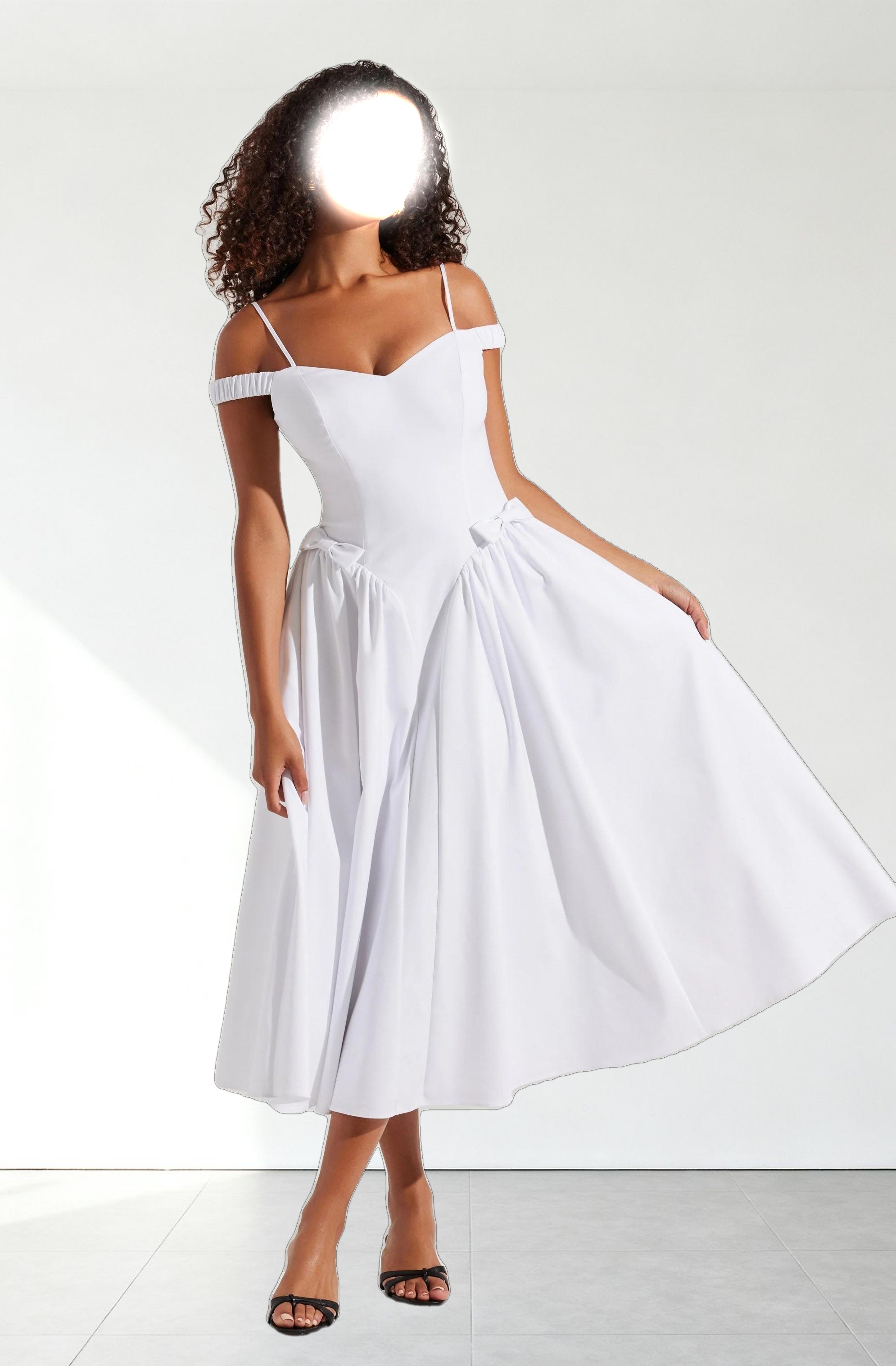 Elvinia Off Shoulder Midi Dress