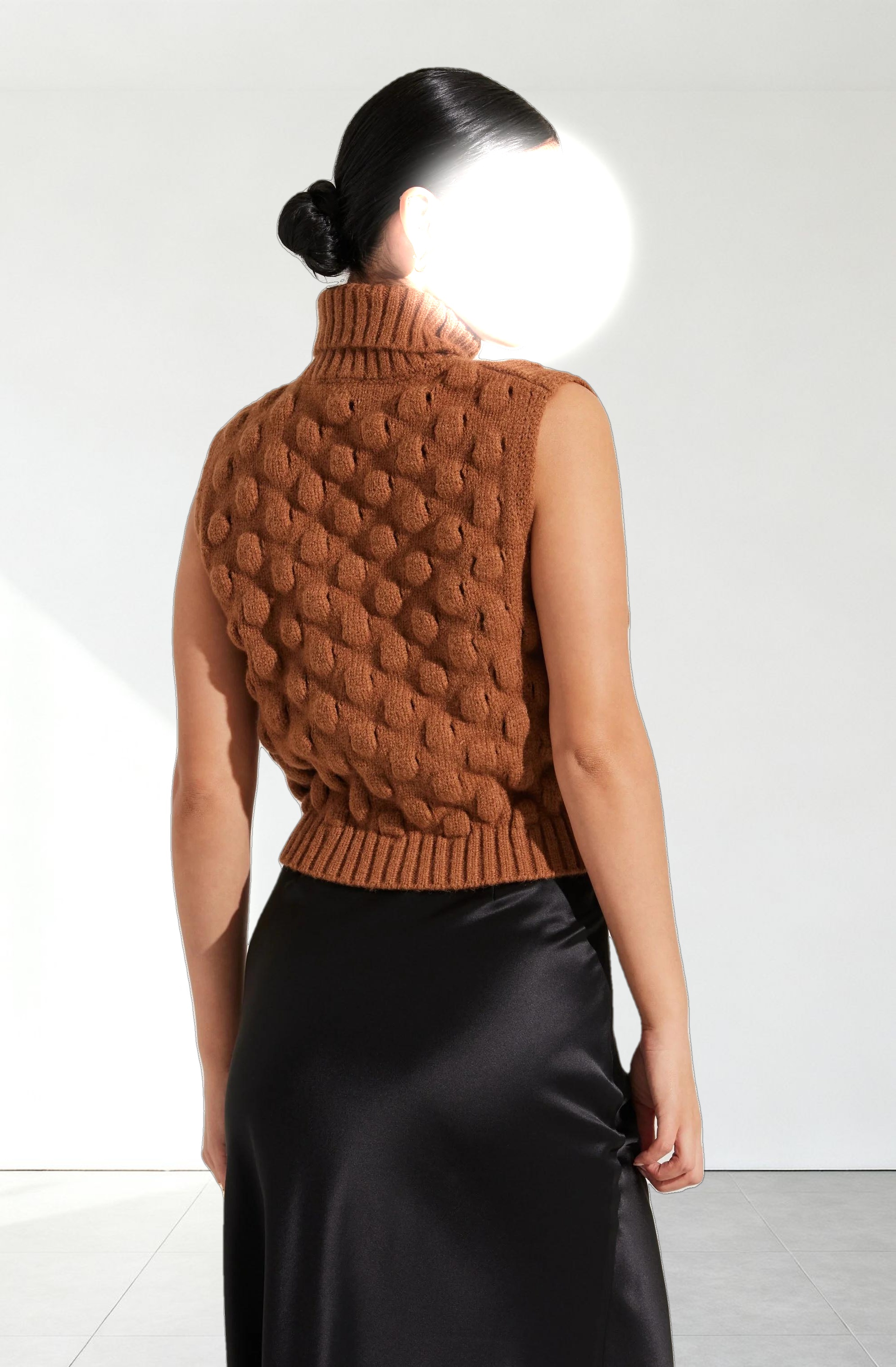 Textured Turtleneck Sweater Vest