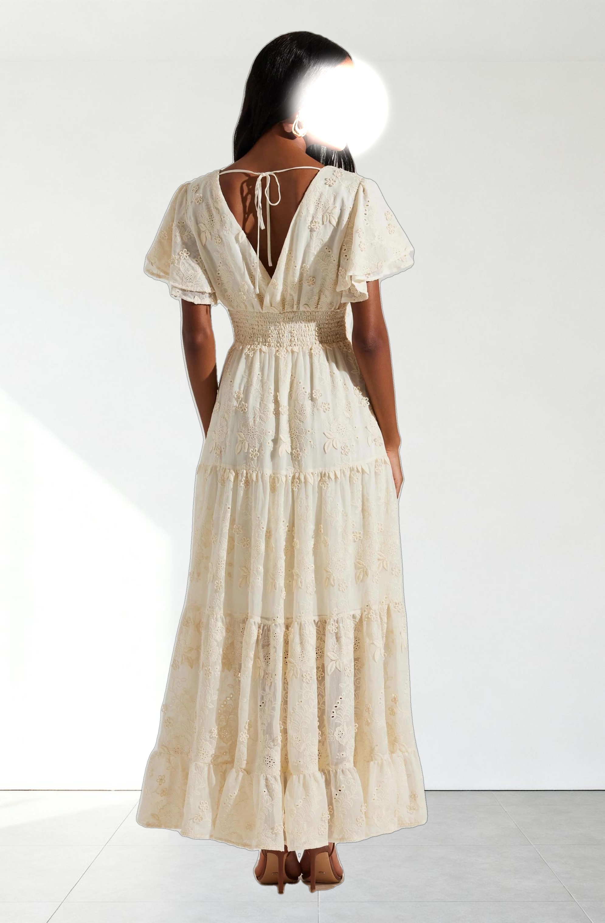 Junia Embroidered Tiered Maxi Dress