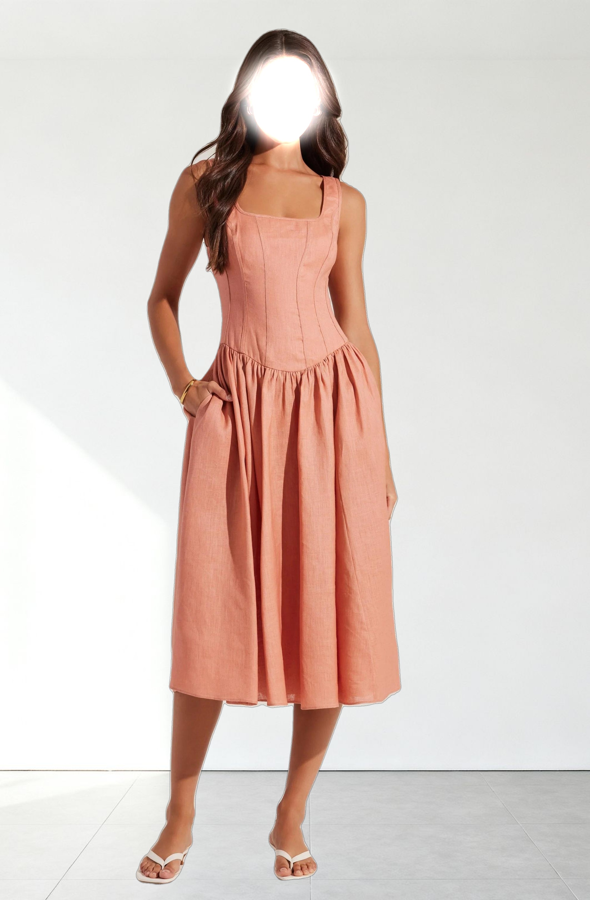 Thierry Linen Midi Dress