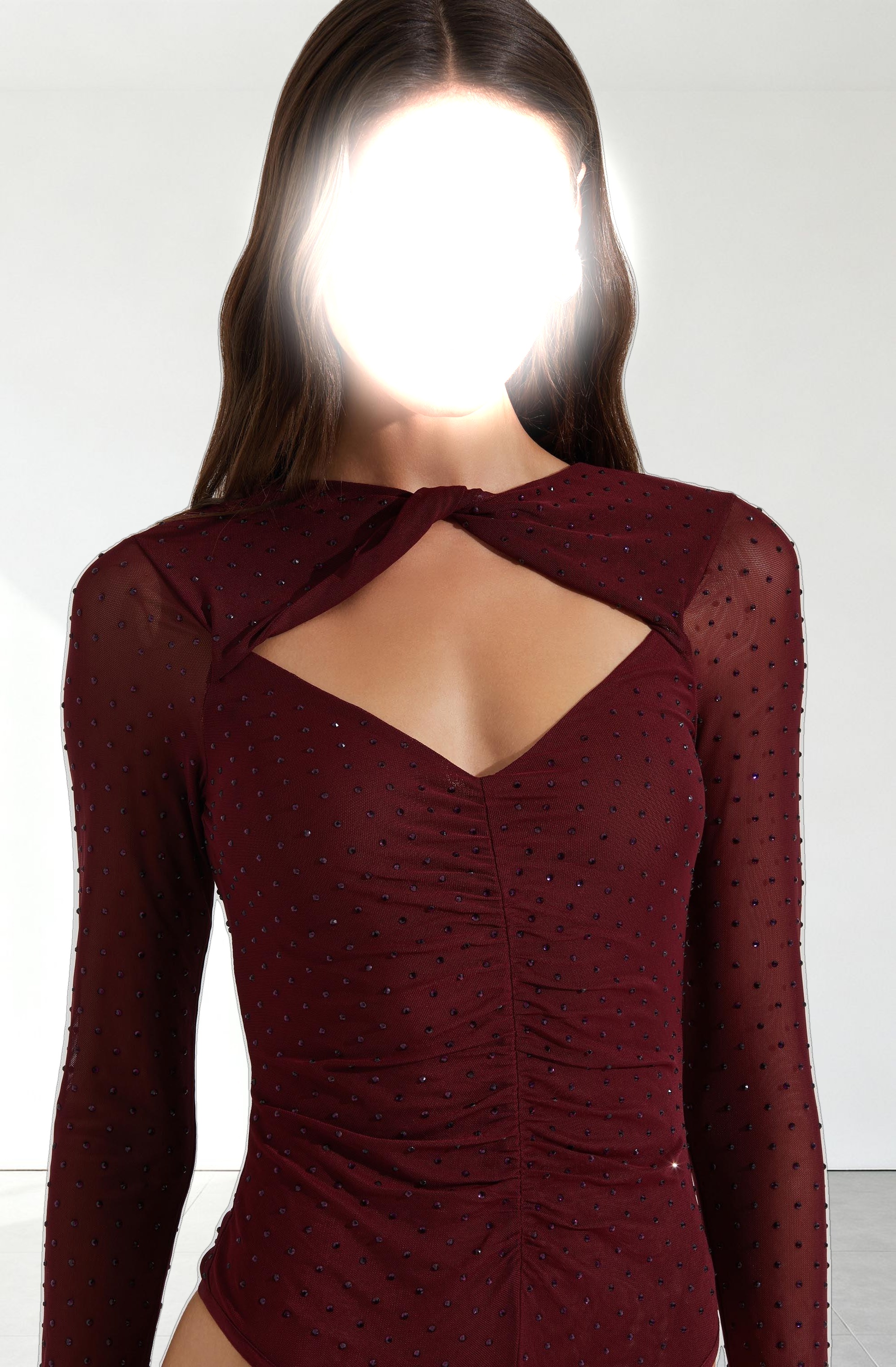 Ancira Rhinestone Mesh Bodysuit