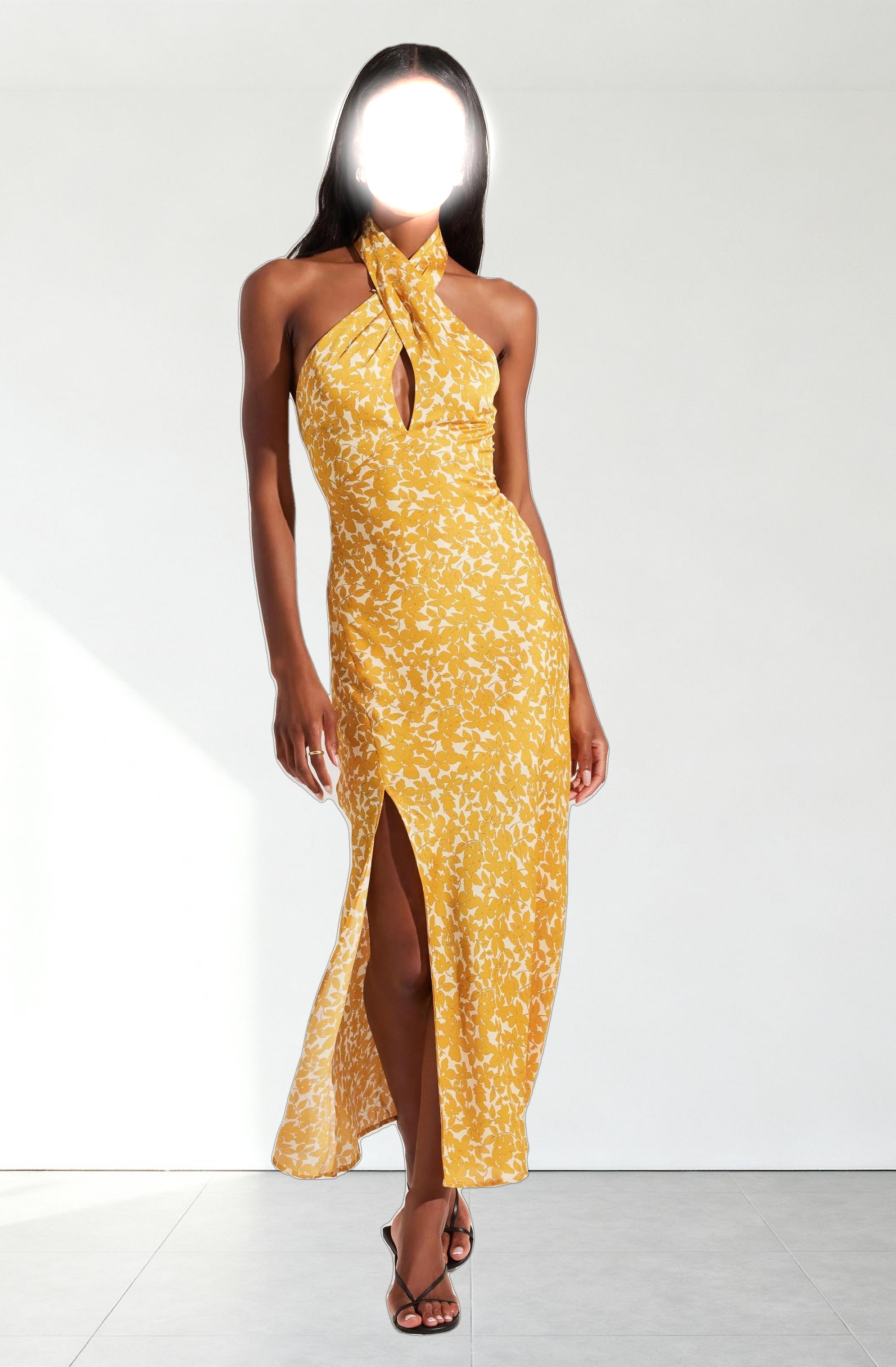 Marissa Floral Halter Neck Dress