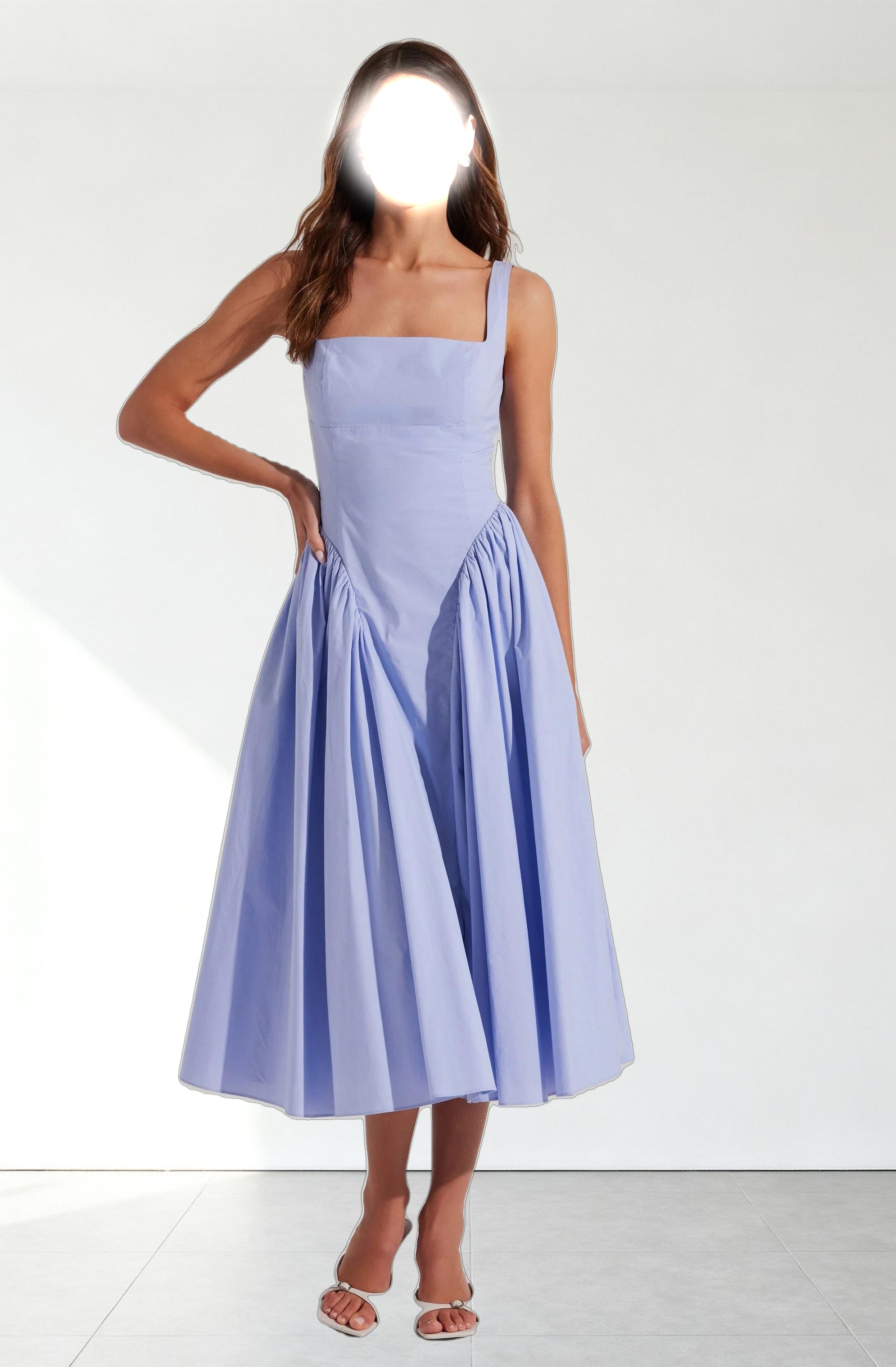 Vinya Poplin Drop Waist Dress