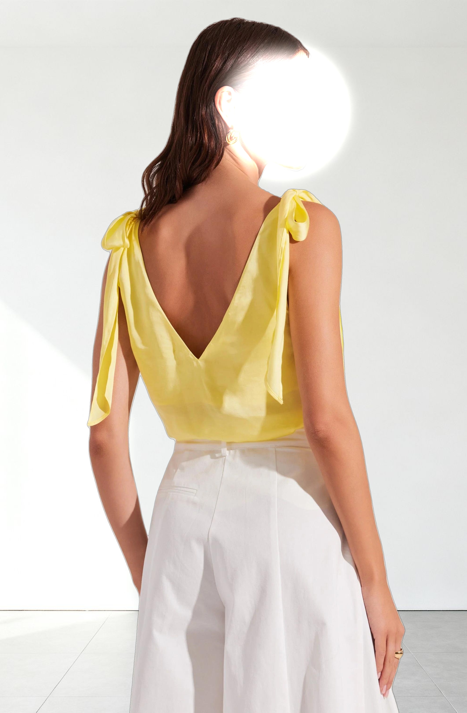 Allexina Satin Cowl Neck Top