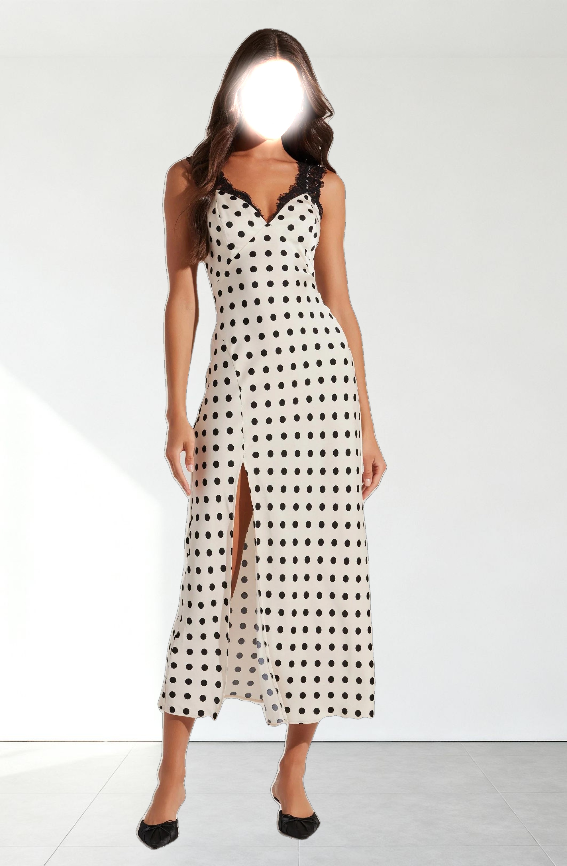 Eirene Polka Dot Midi Dress