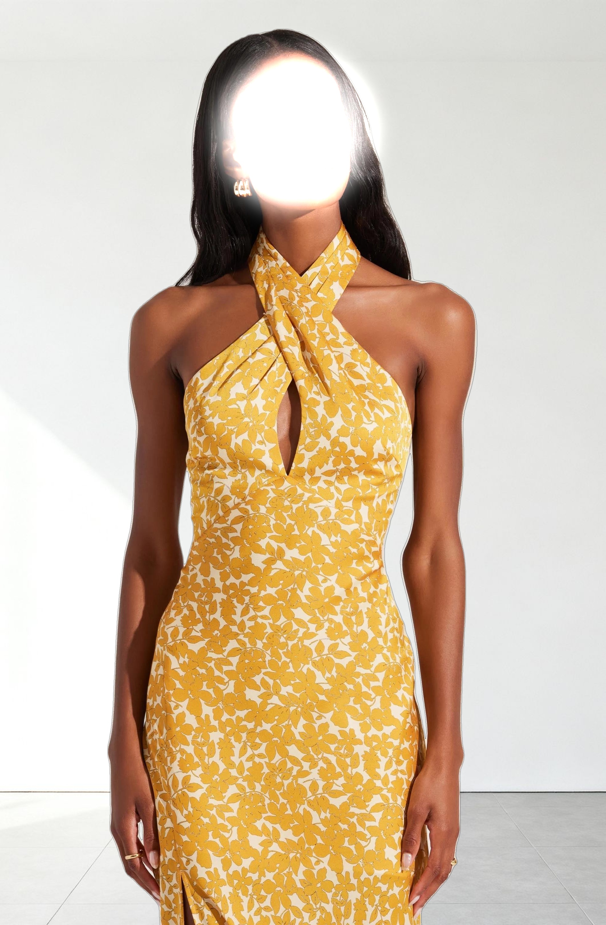 Marissa Floral Halter Neck Dress