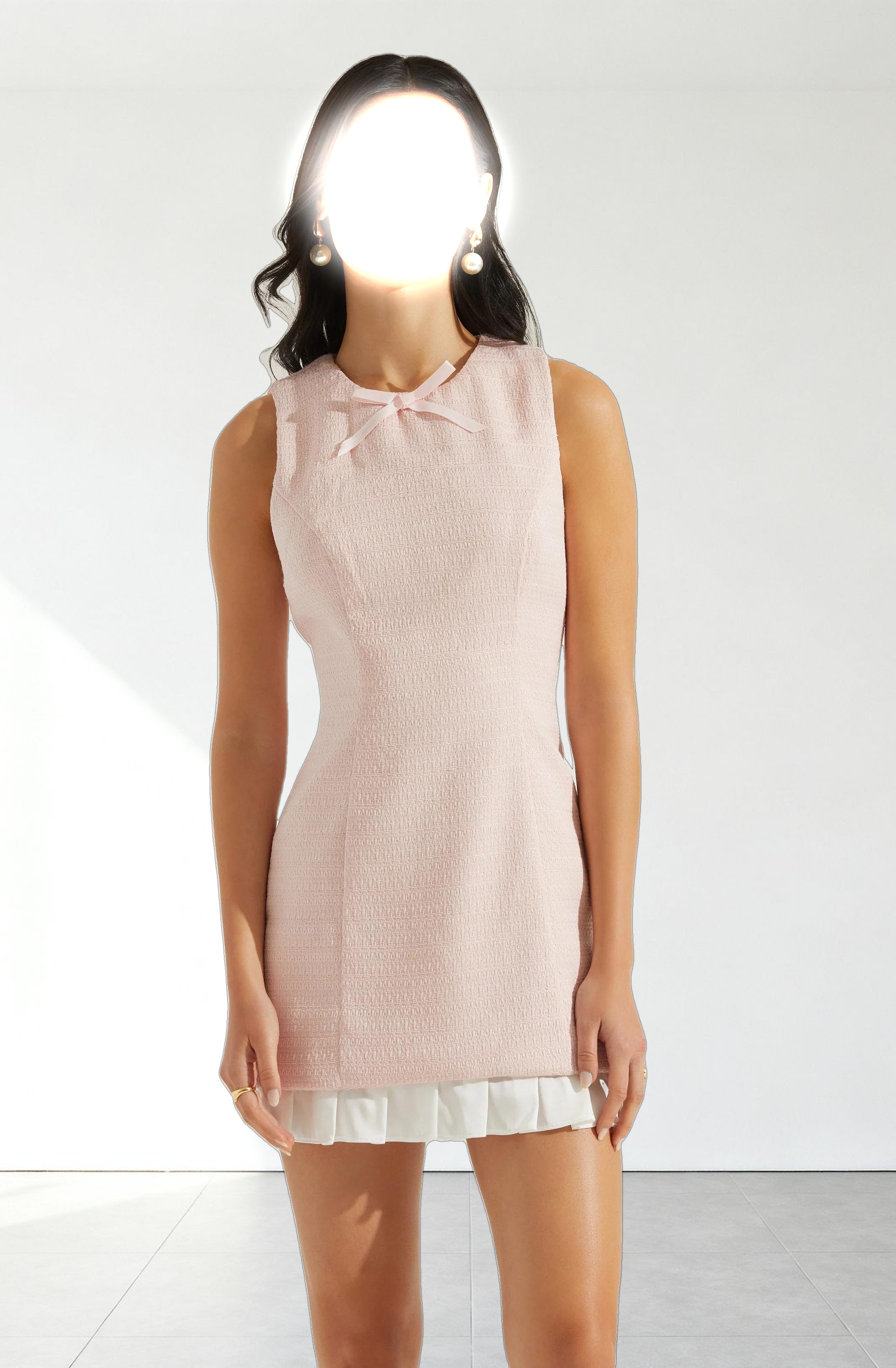 Sebrina Tweed Pleated Dress