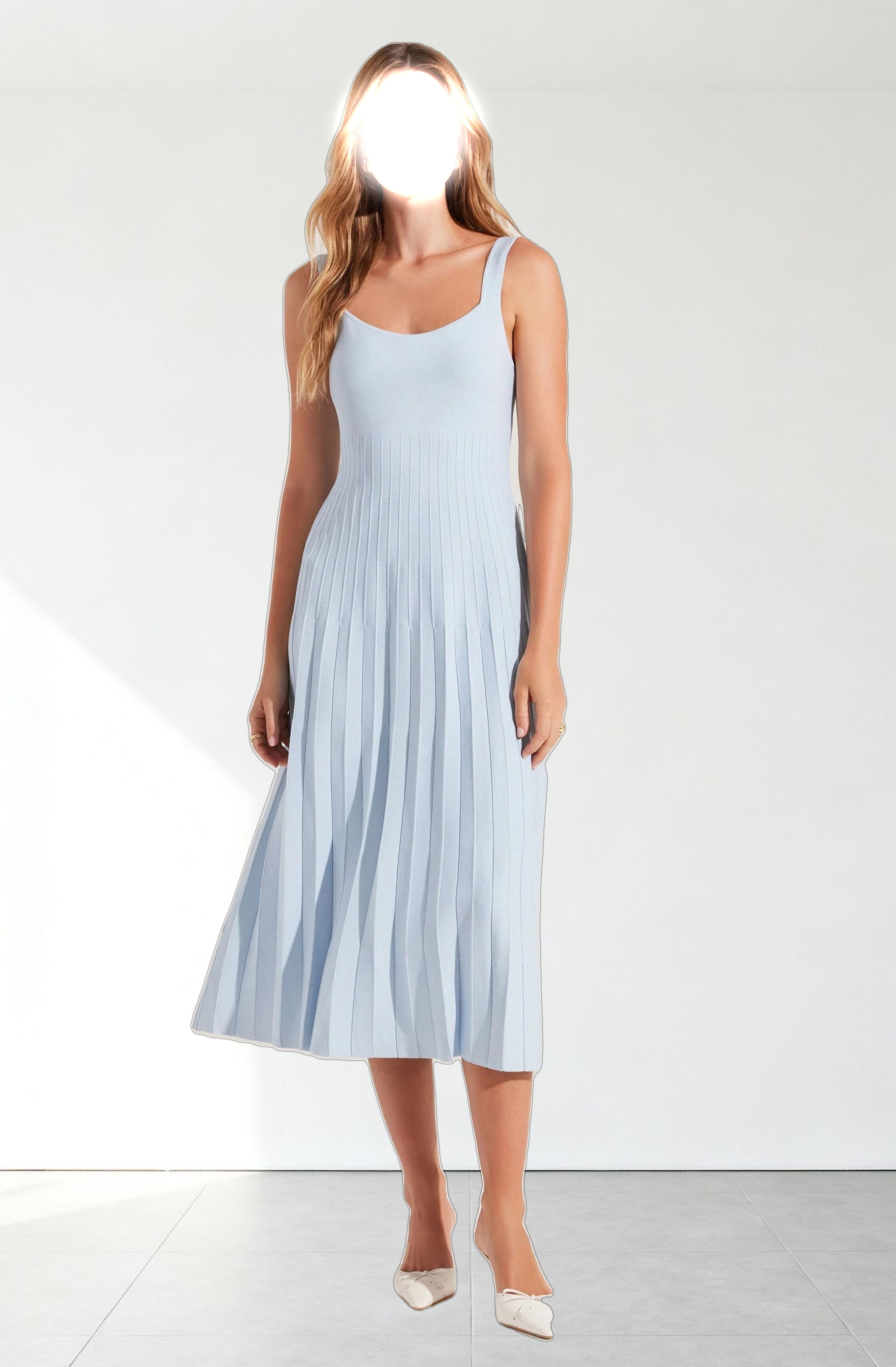 Aylin Pleated Midi Sweater Dress