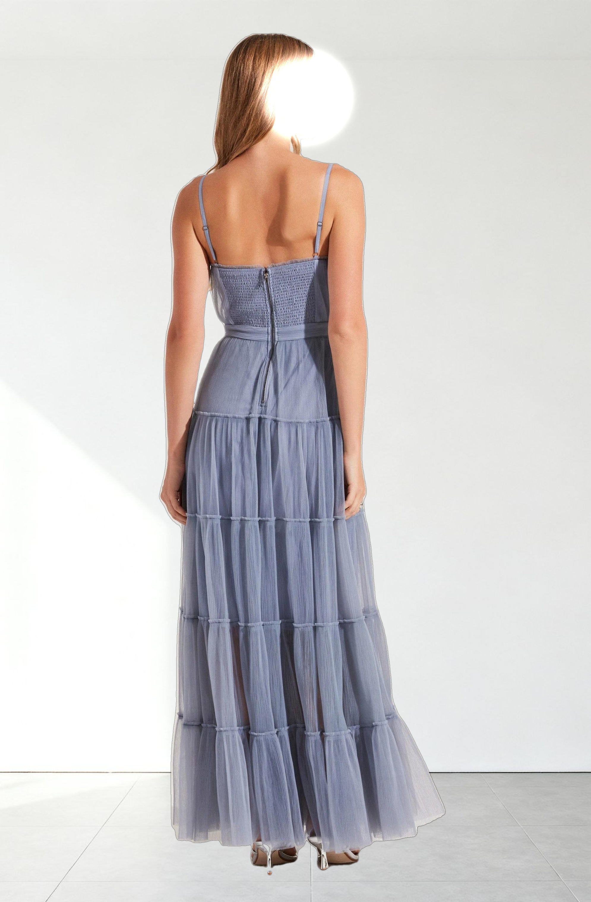 Mireya Bustier Tulle Maxi Dress