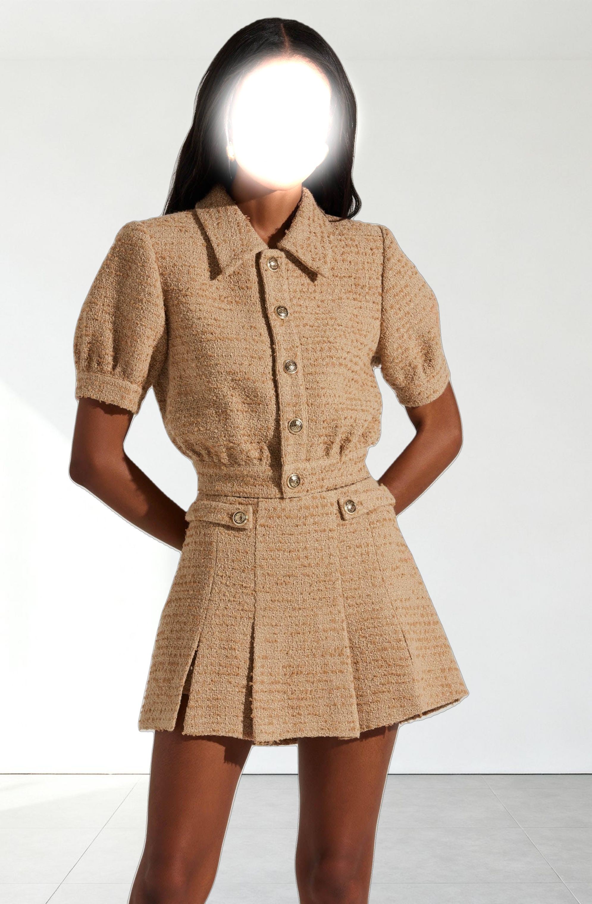 Bronwyn Puff Sleeve Tweed Jacket