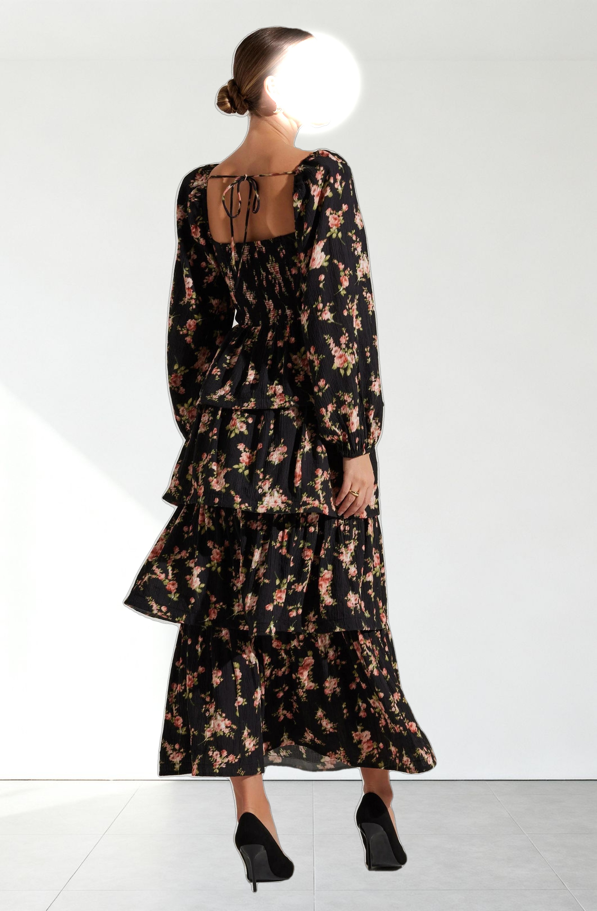 Aumie Tiered Floral Maxi Dress