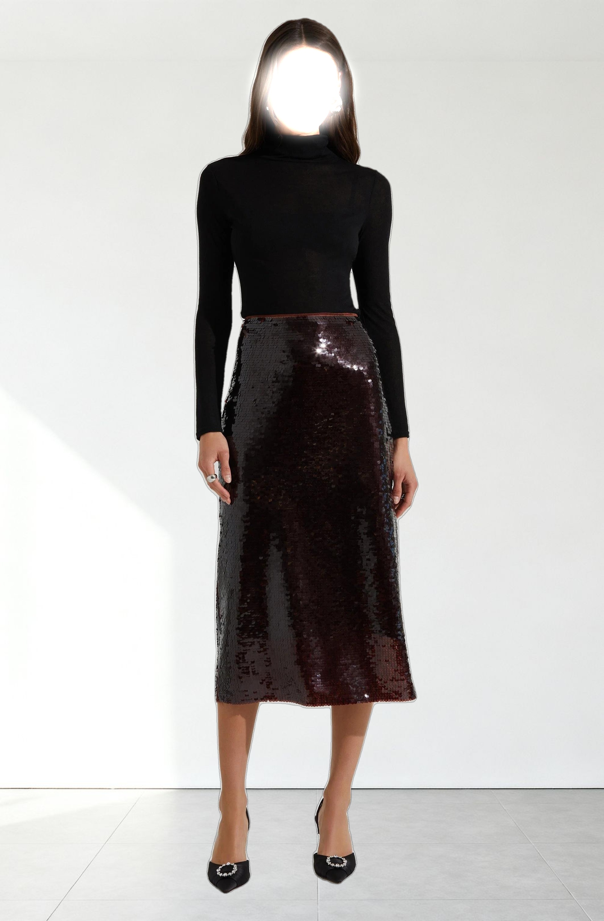 Dova Sequin Midi Skirt