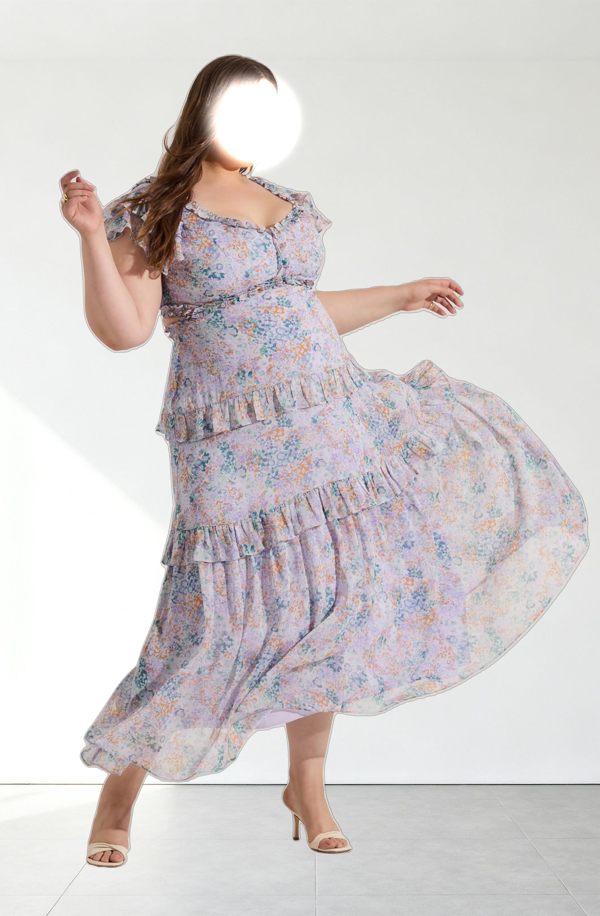 Mable Floral Tiered Ruffle Maxi Dress