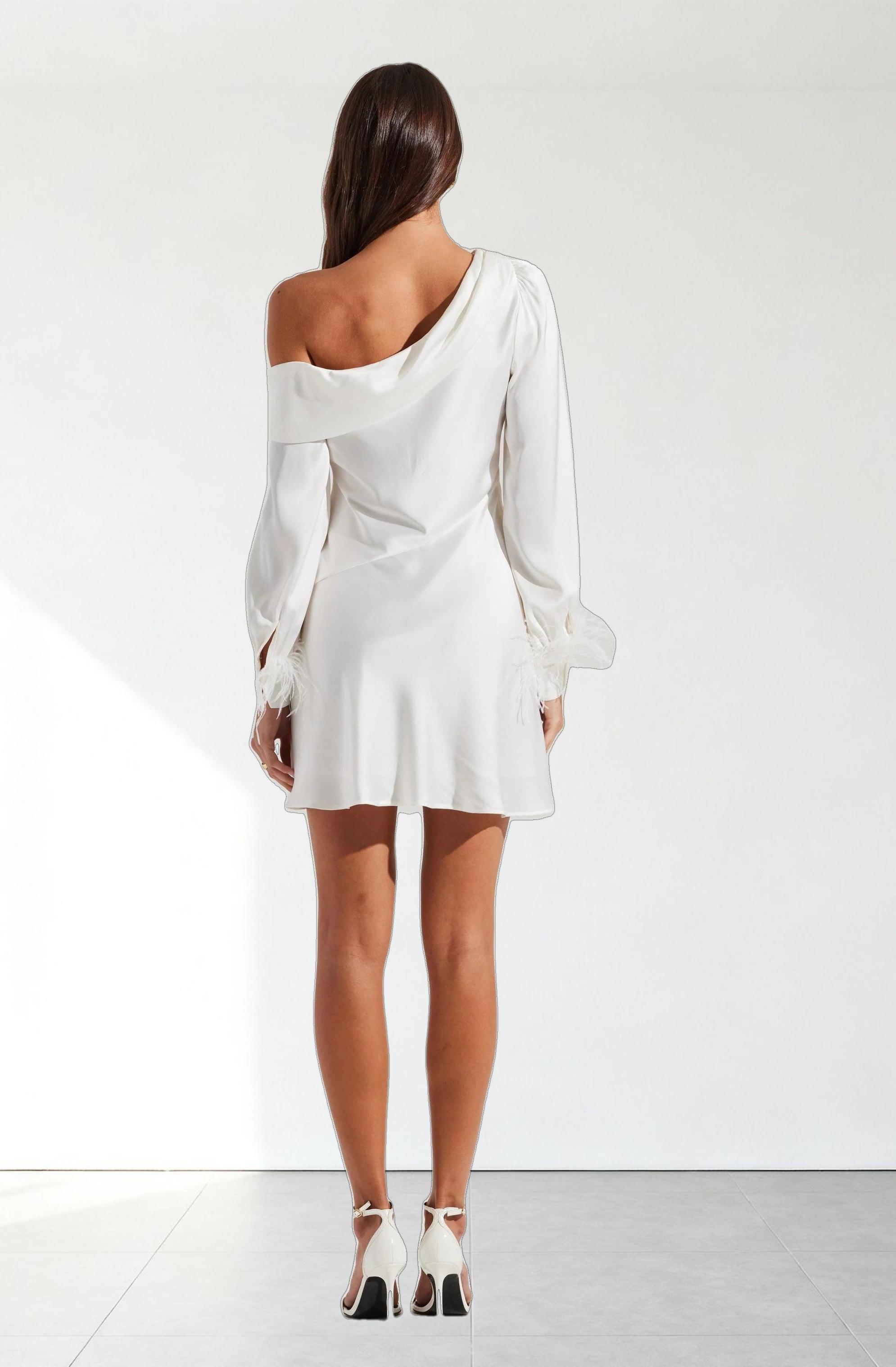 Augusta Feather Trim Mini Dress