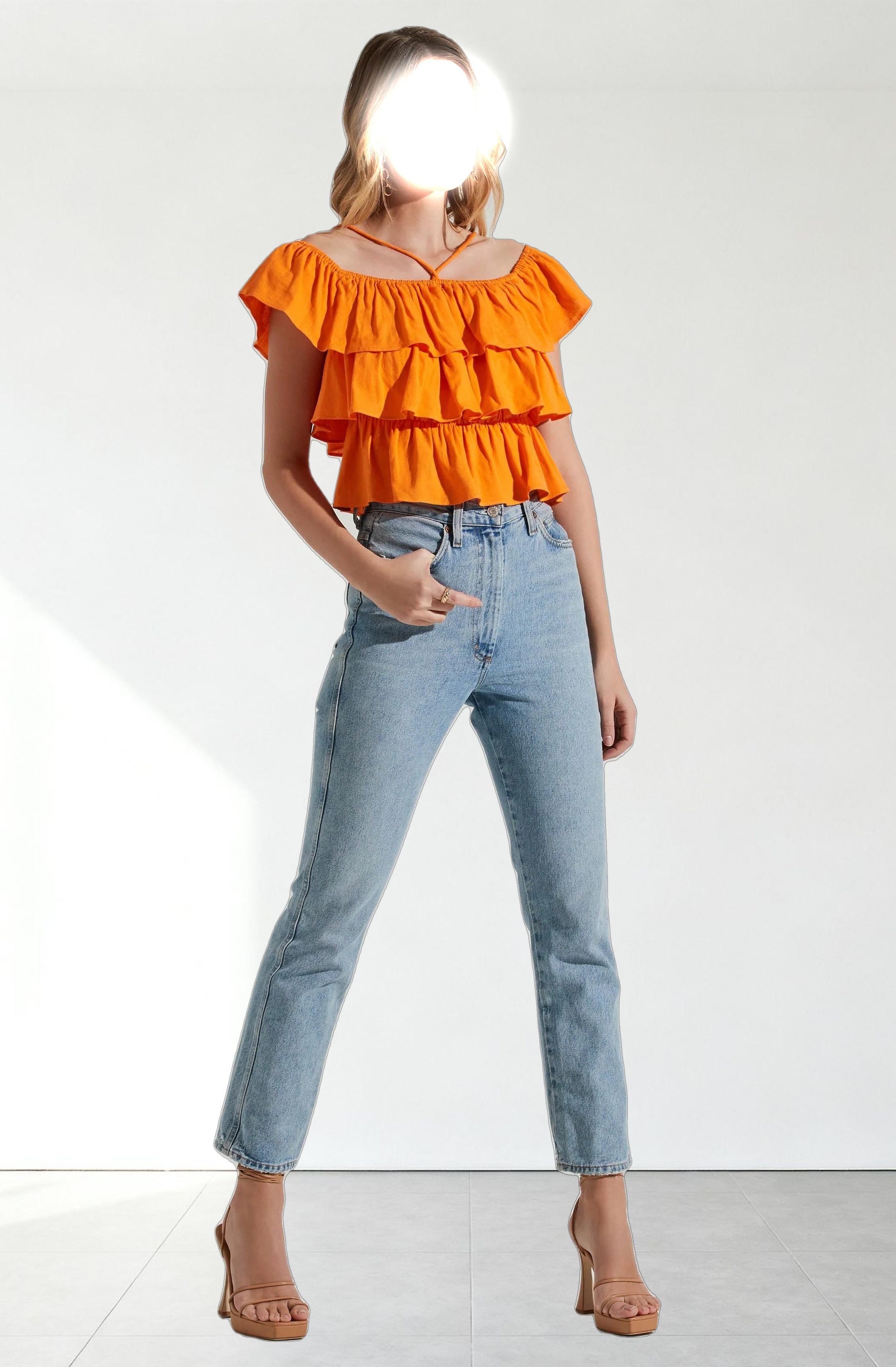 Halter Tiered Ruffle Top