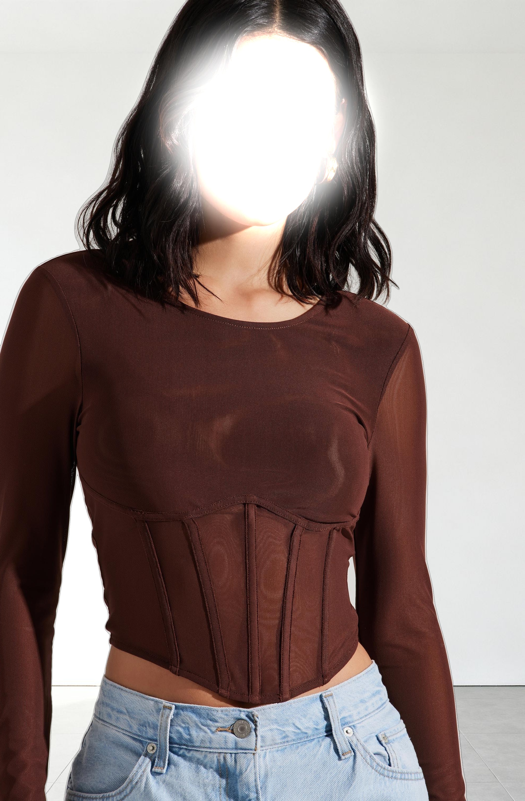 Kezia Corset Long Sleeve Top