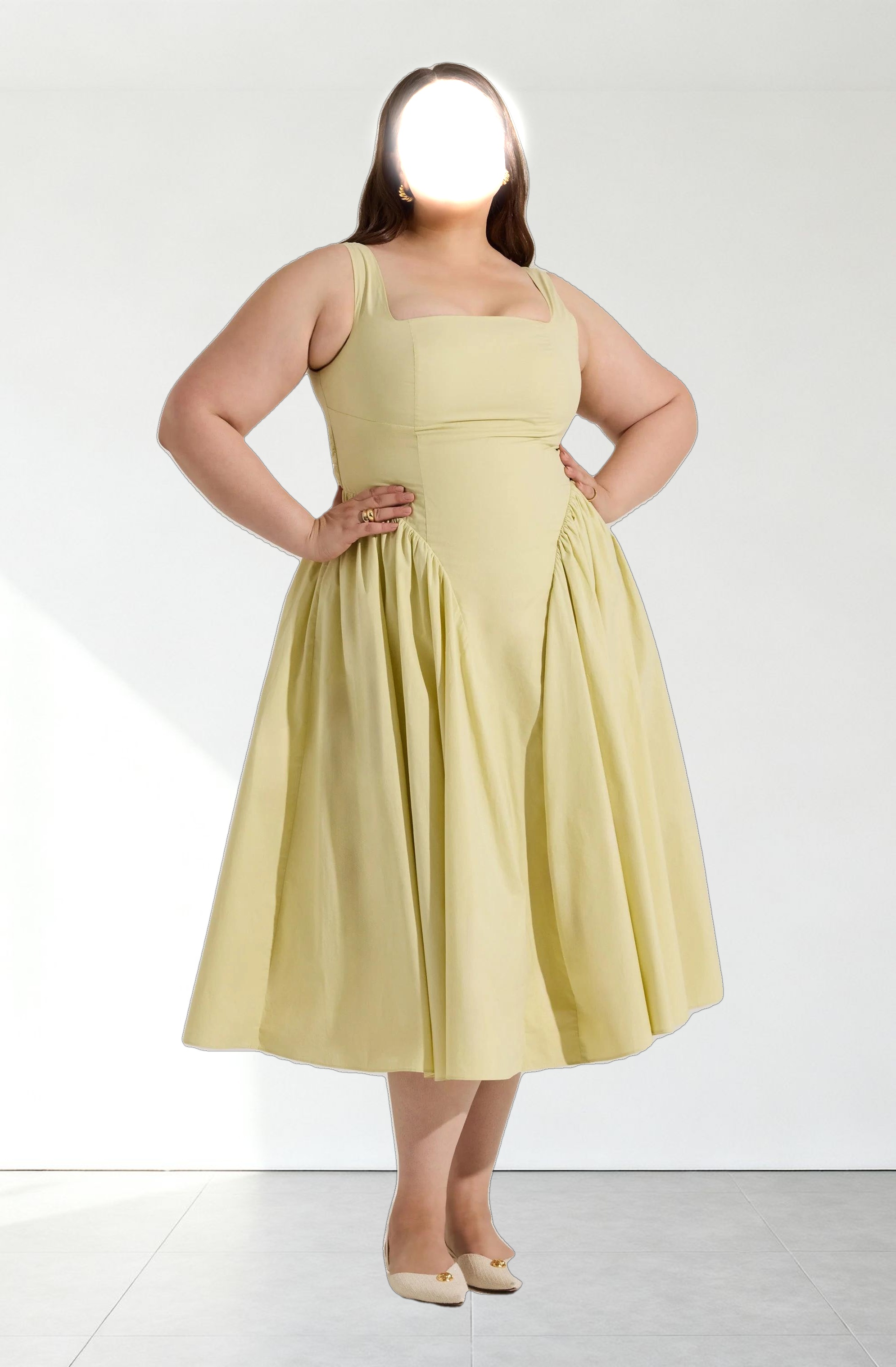 Vinya Poplin Drop Waist Dress