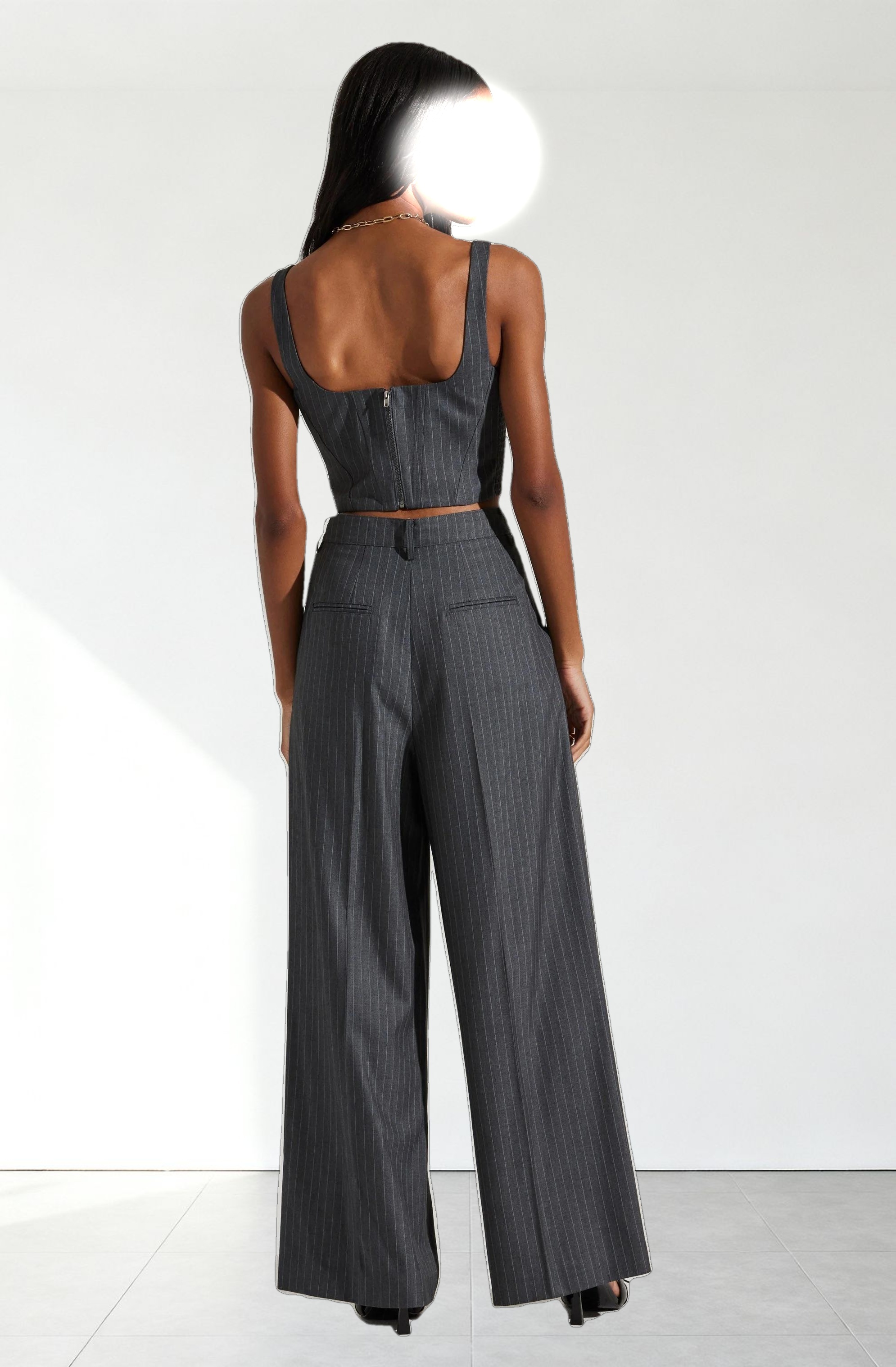 Nivia Pinstripe Corset Top