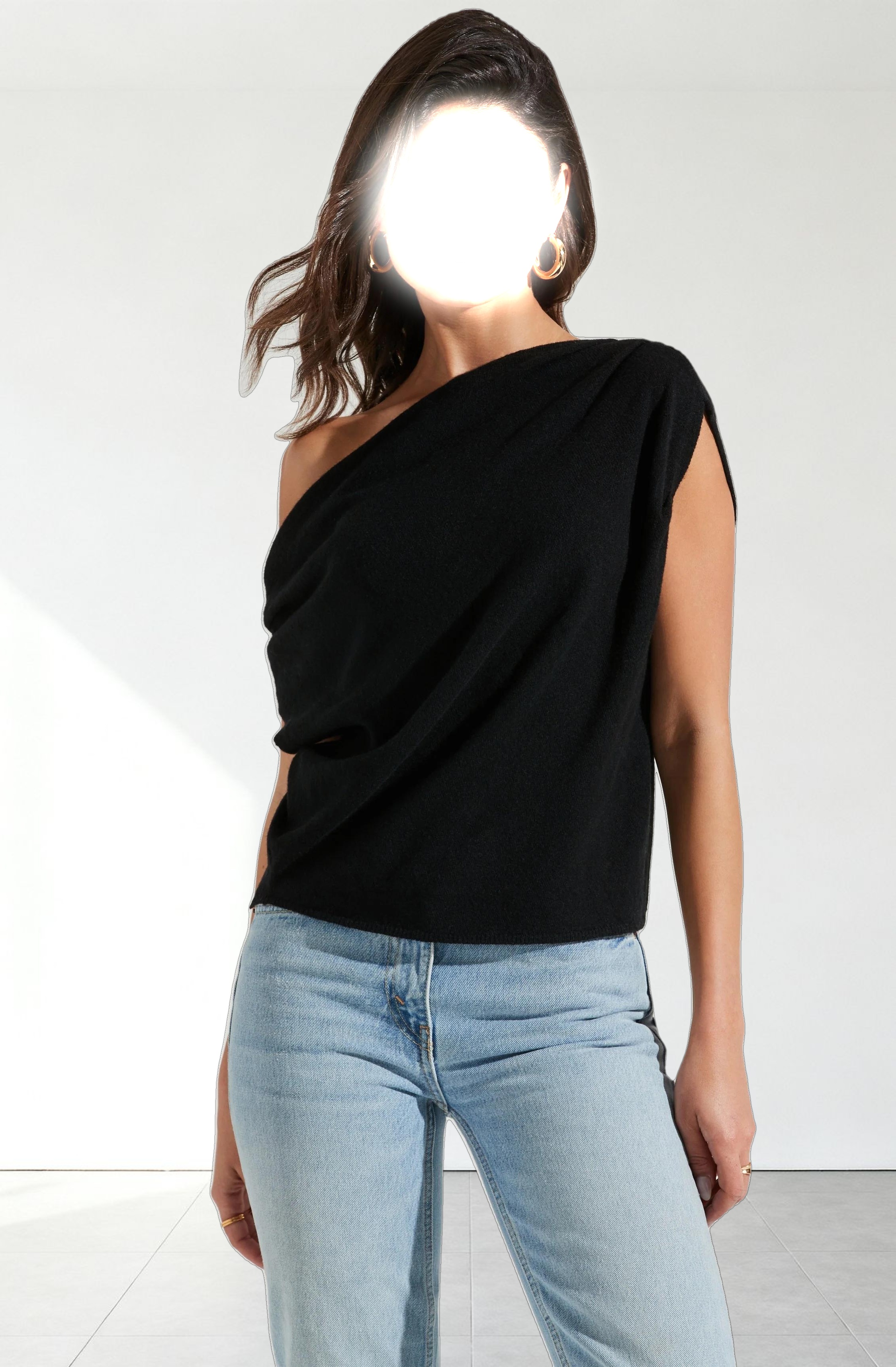 Devin Sleeveless One Shoulder Sweater