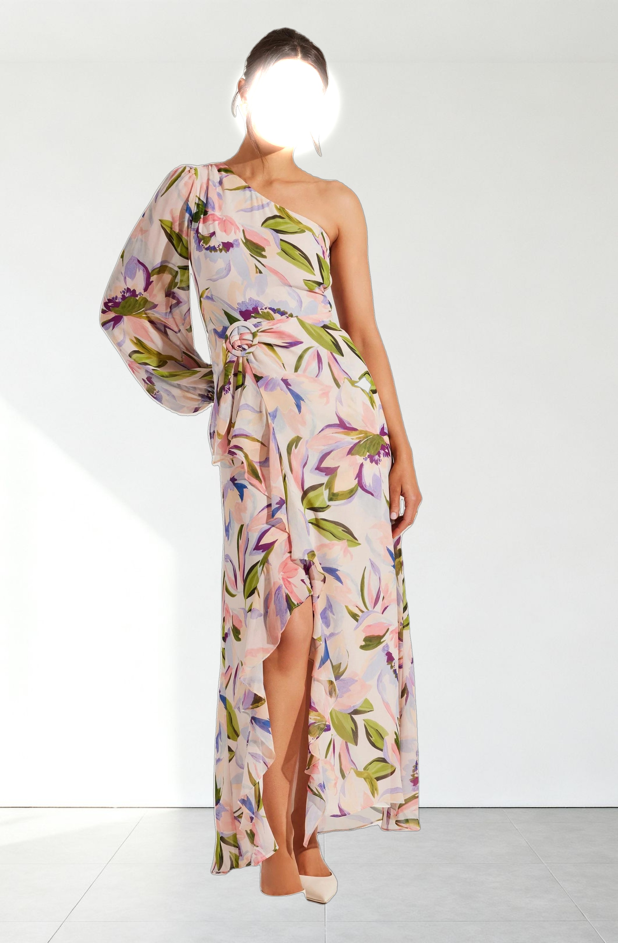 Sandersonia Floral One Shoulder Dress