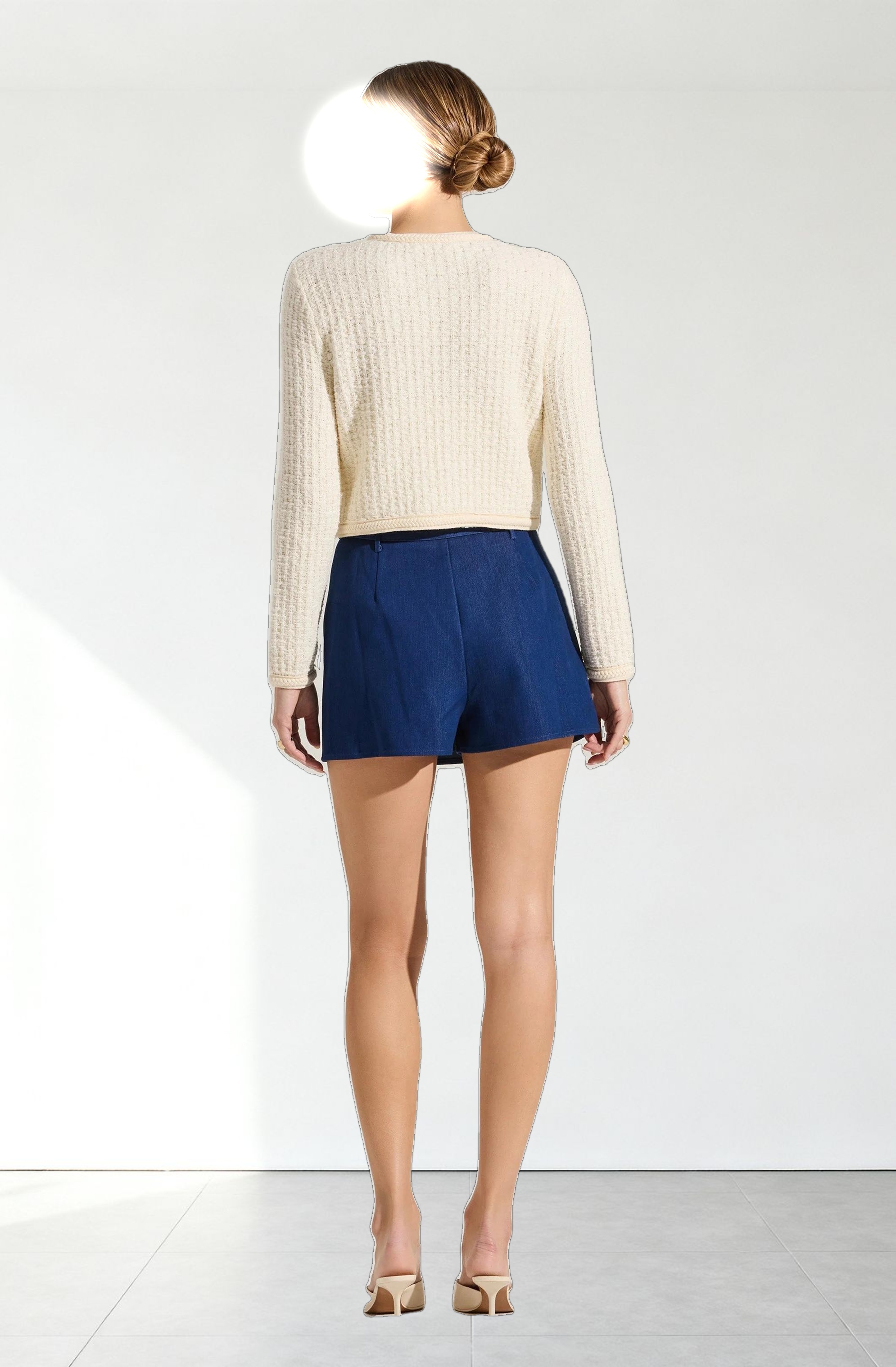 Belted Denim Mini Skort