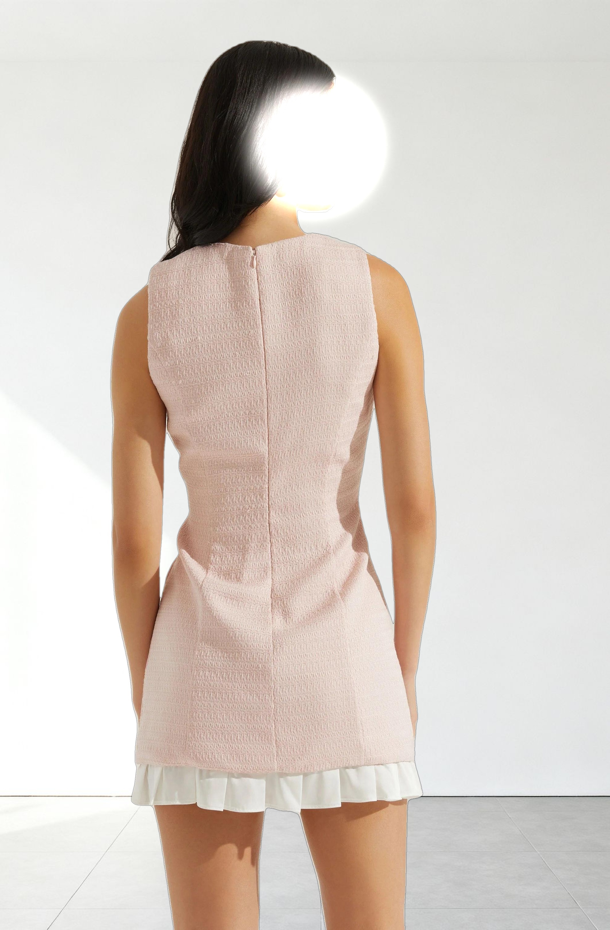 Sebrina Tweed Pleated Dress