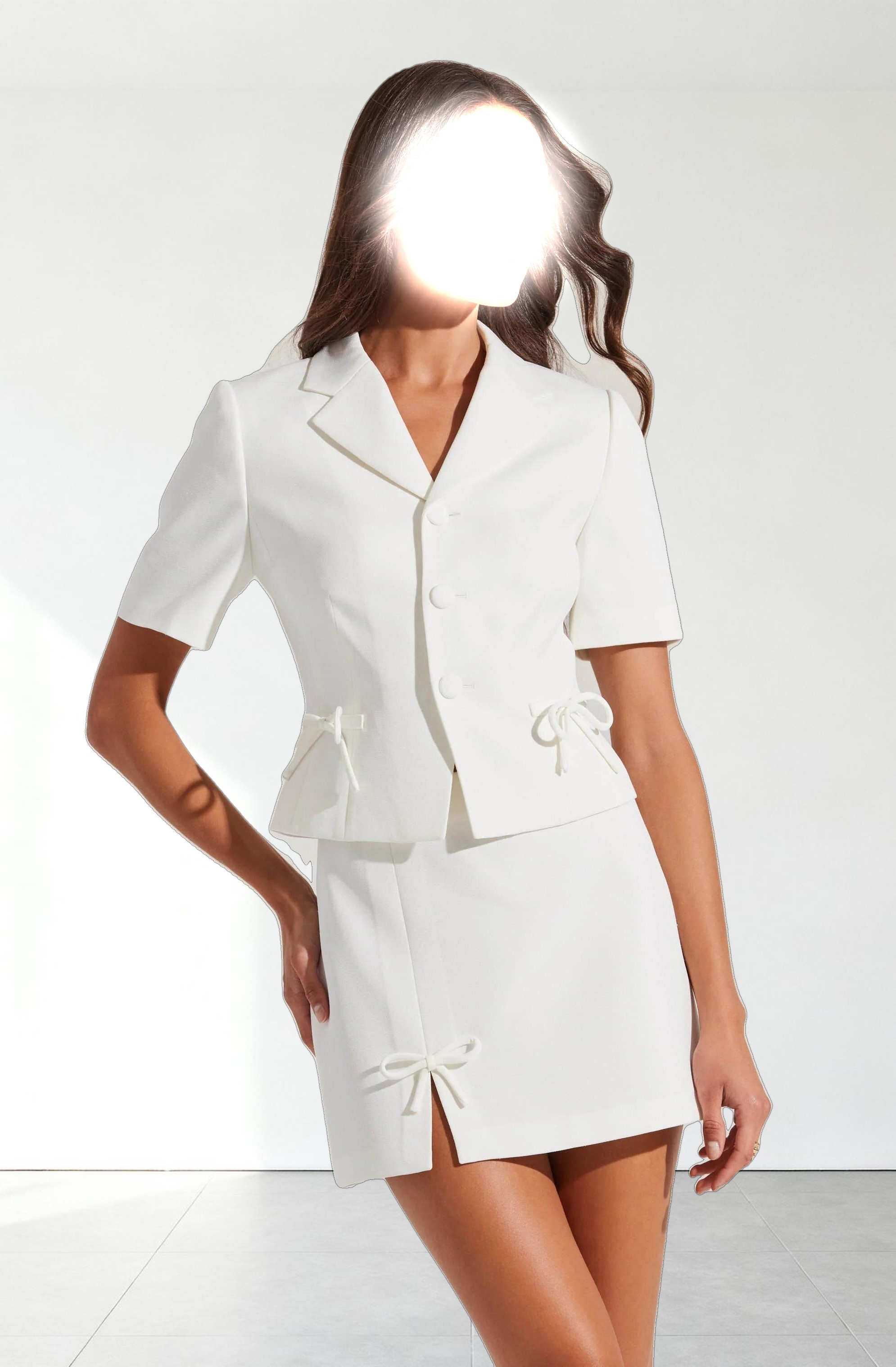 Sophie Bow Embellished Mini Skirt