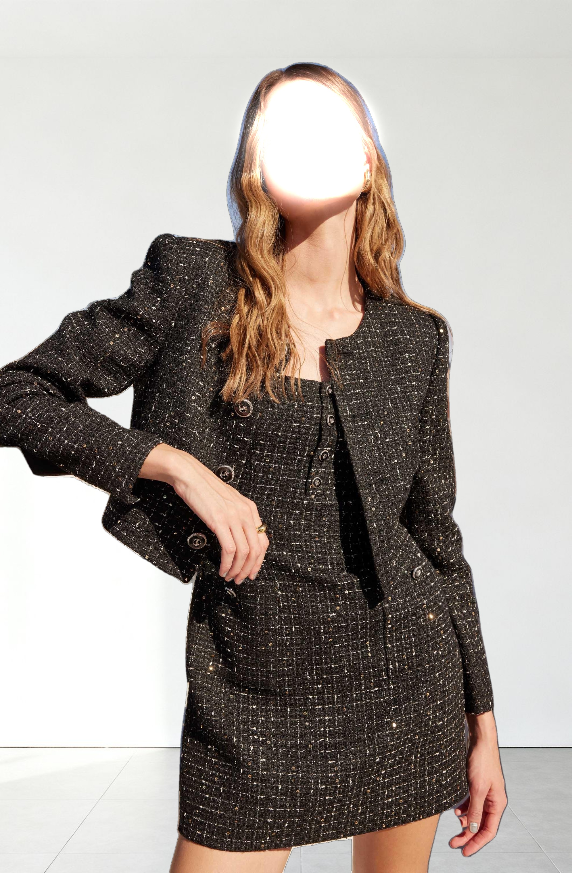 Milena Cropped Tweed Jacket