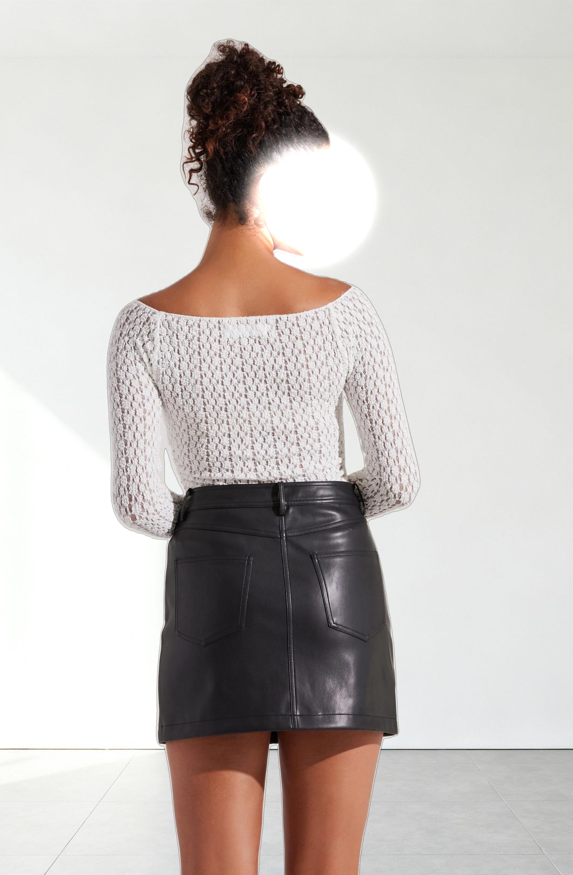 Boat Neck Open Knit Top