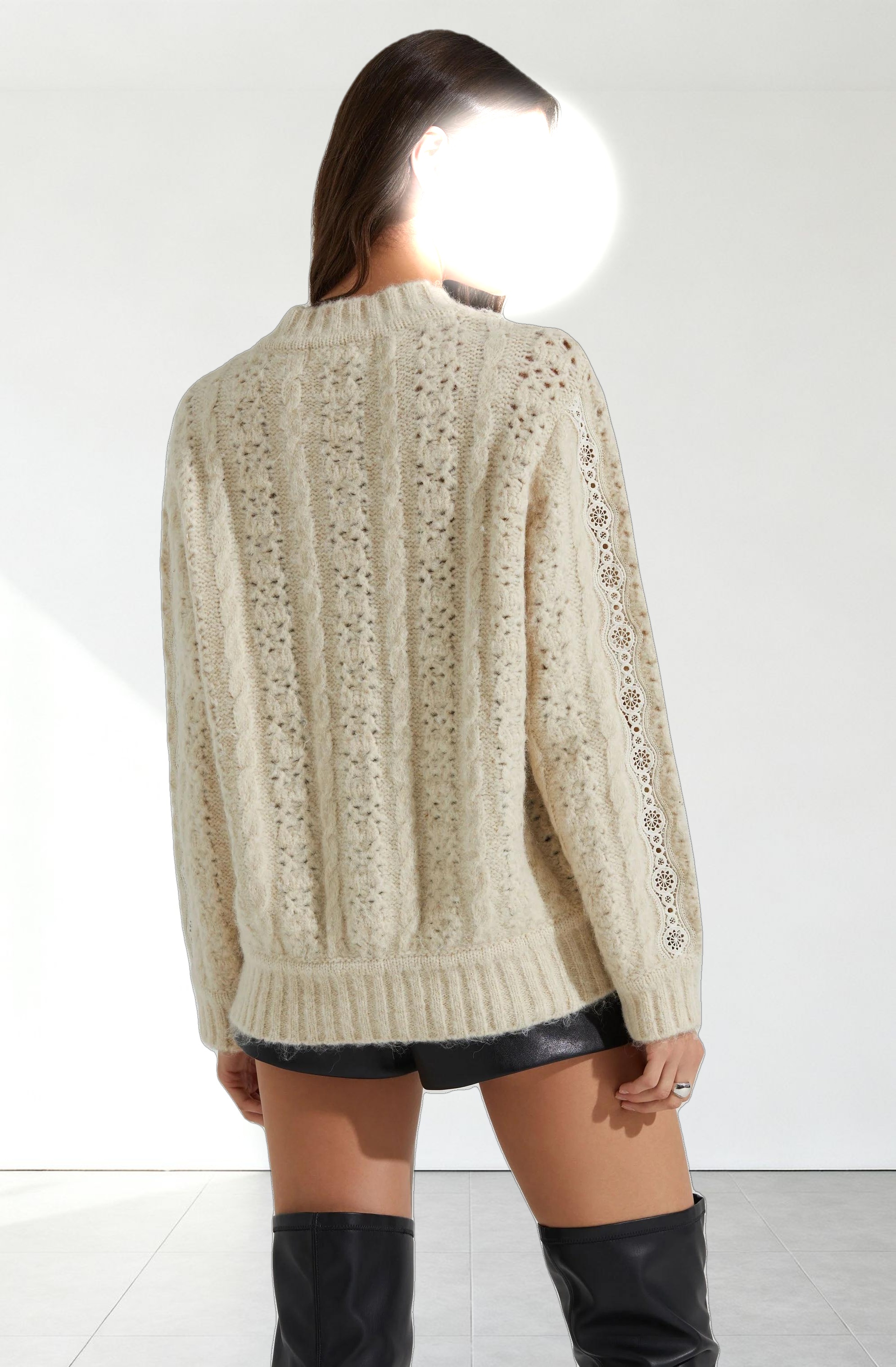 Nesmarie Lace Embellished Cardigan