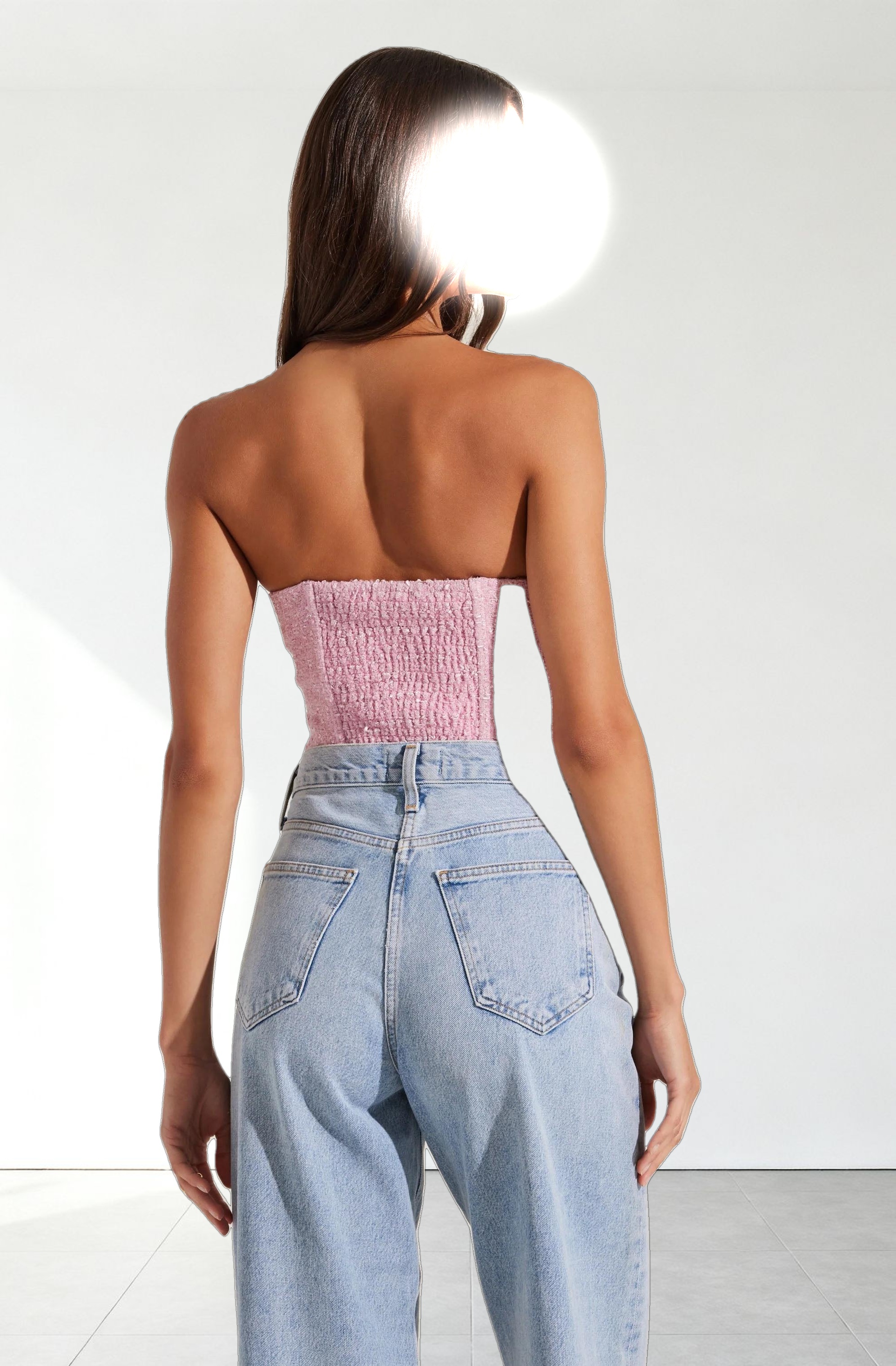 Indie Strapless Tweed Bustier Top