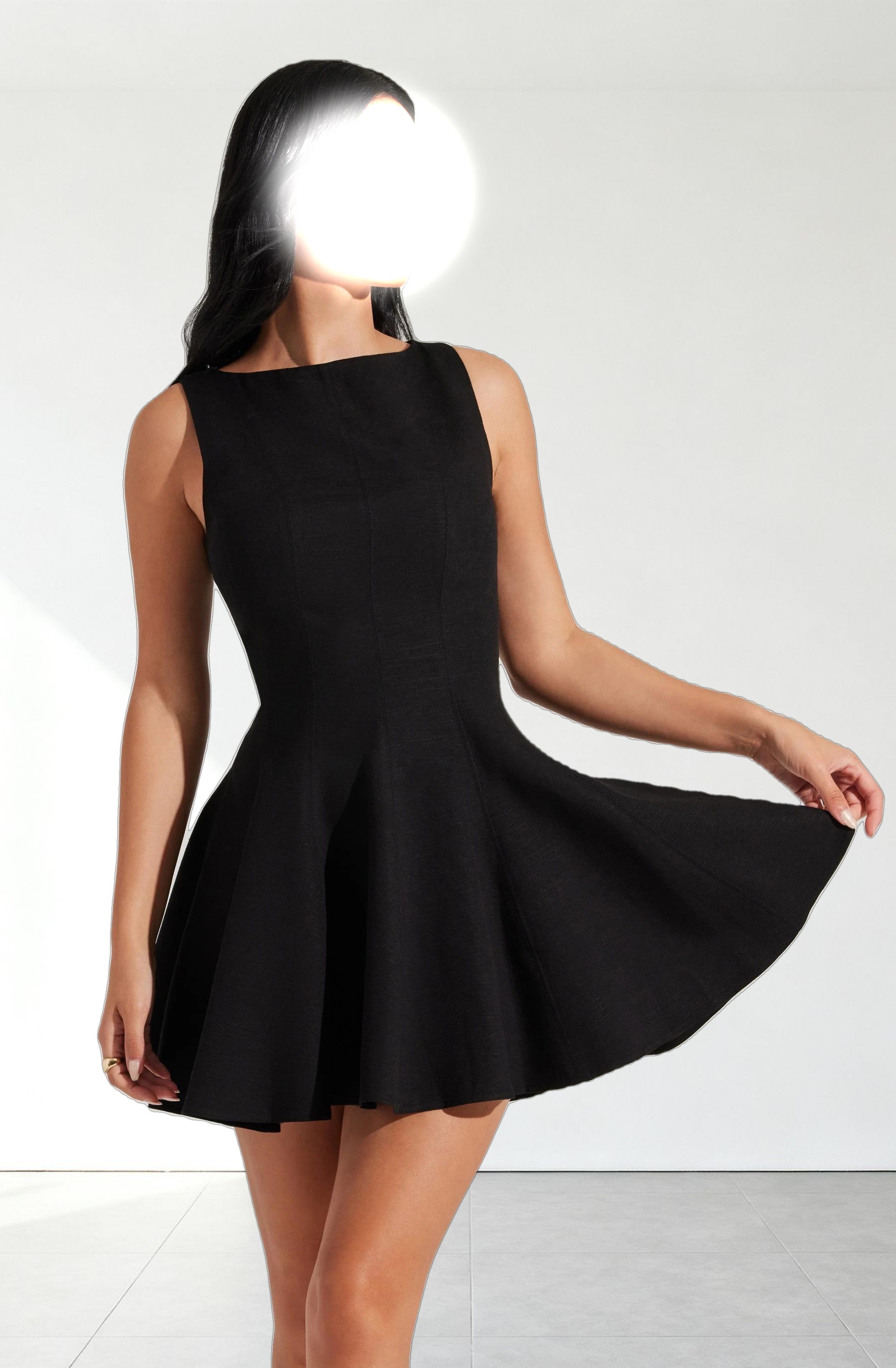 Xaria Linen-Blend Mini Dress