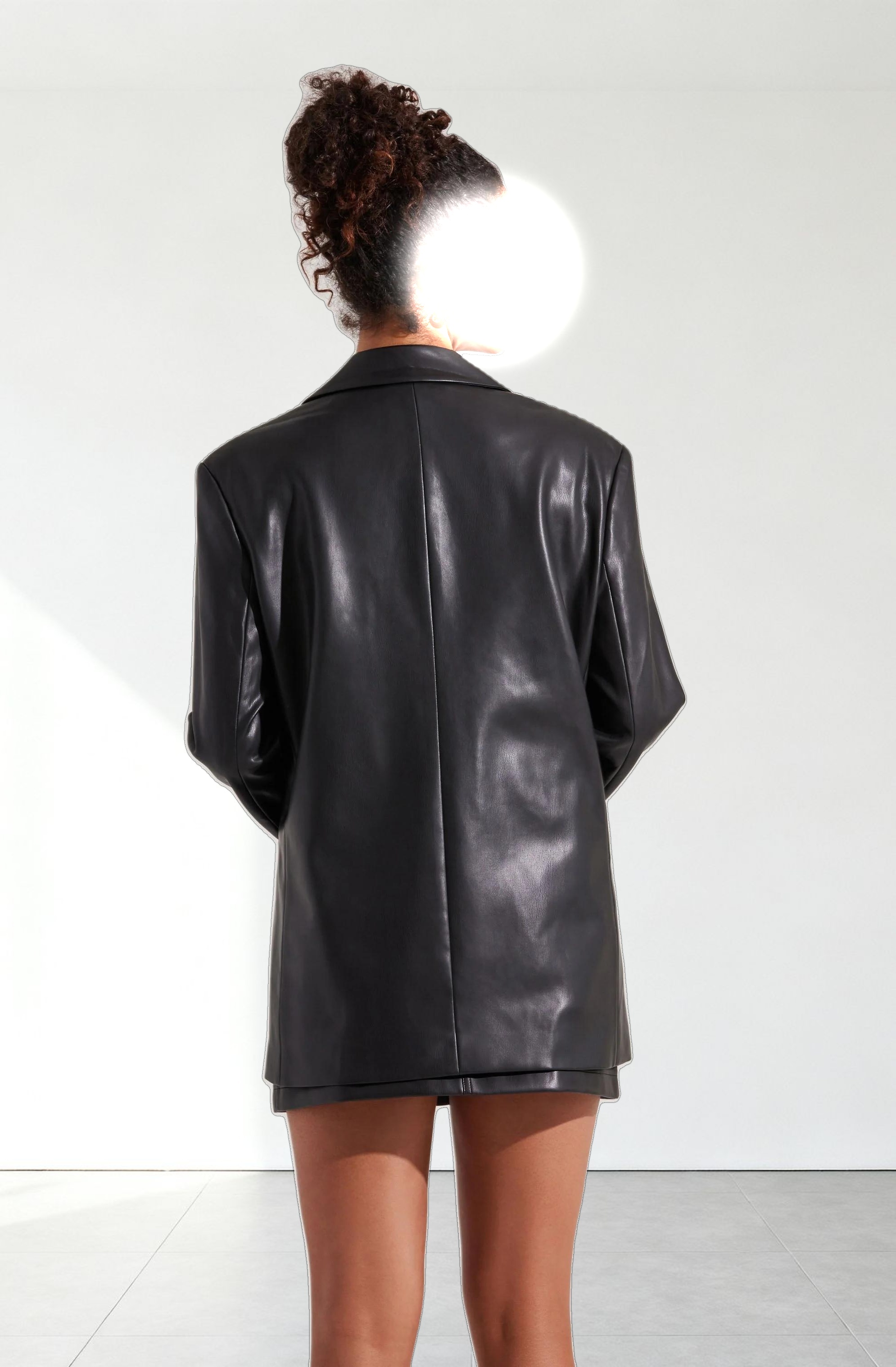Ezra Faux Leather Oversized Blazer