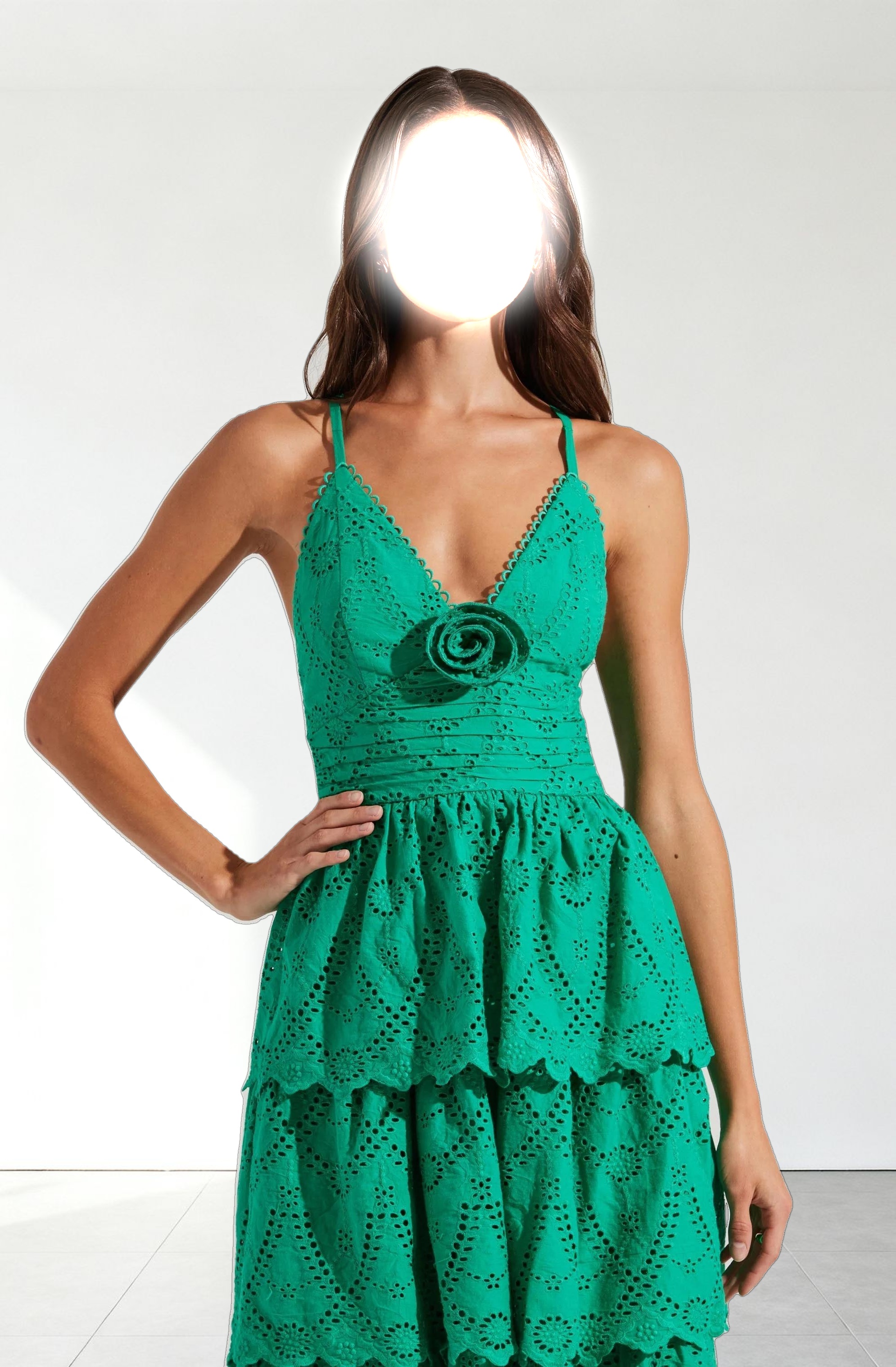 Faeryn Eyelet Tiered Maxi Dress