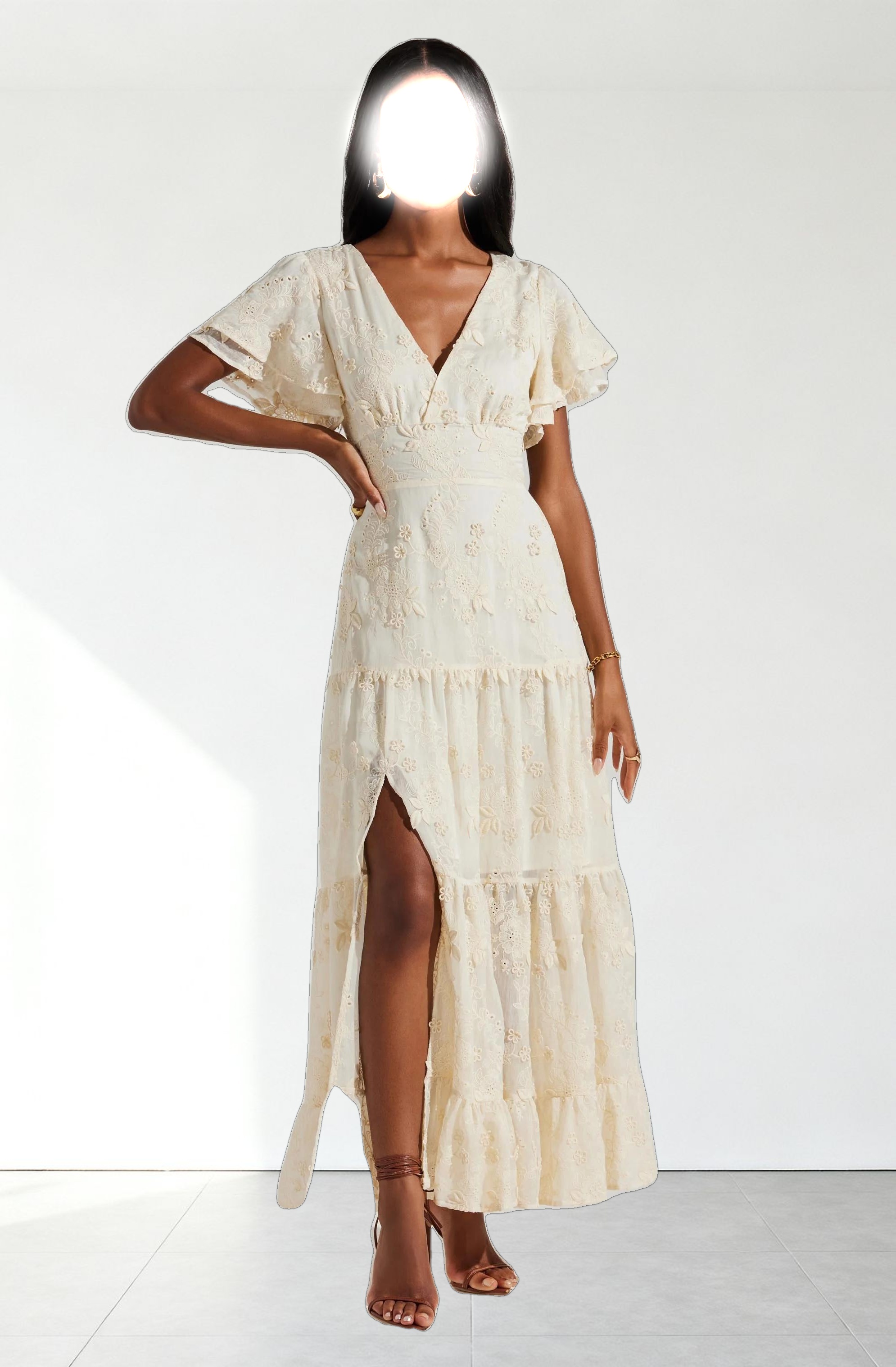 Junia Embroidered Tiered Maxi Dress