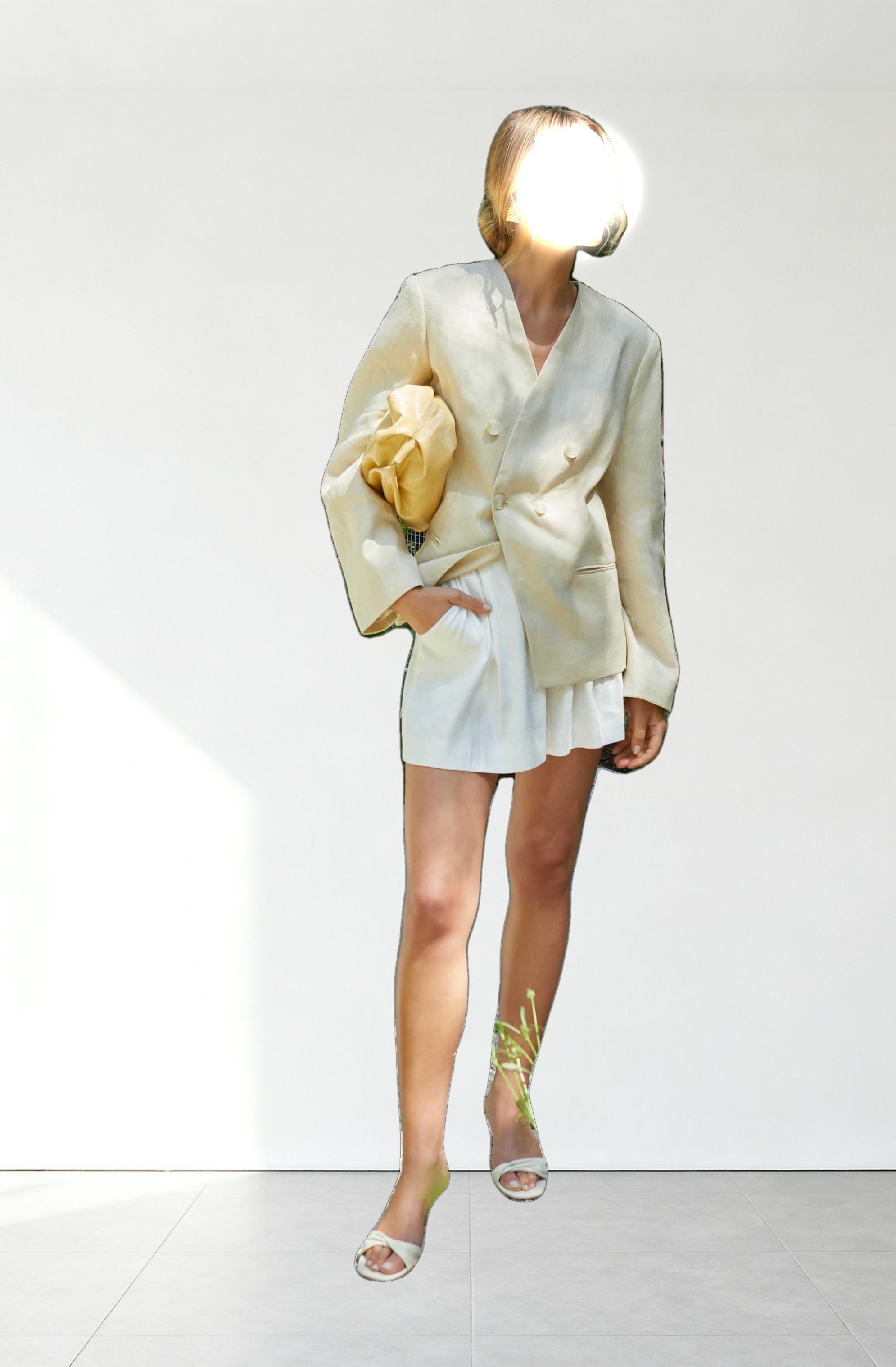 Ollie Pleated Linen Blend Shorts