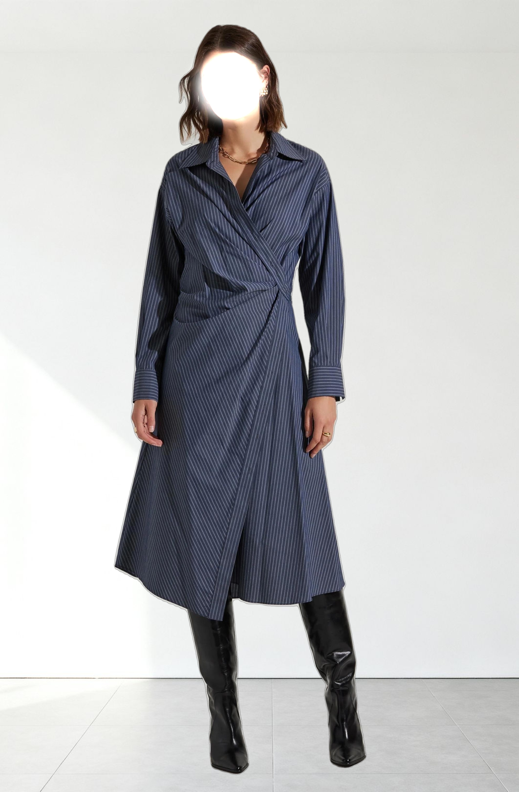 Flykra Asymmetrical Wrap Midi Dress