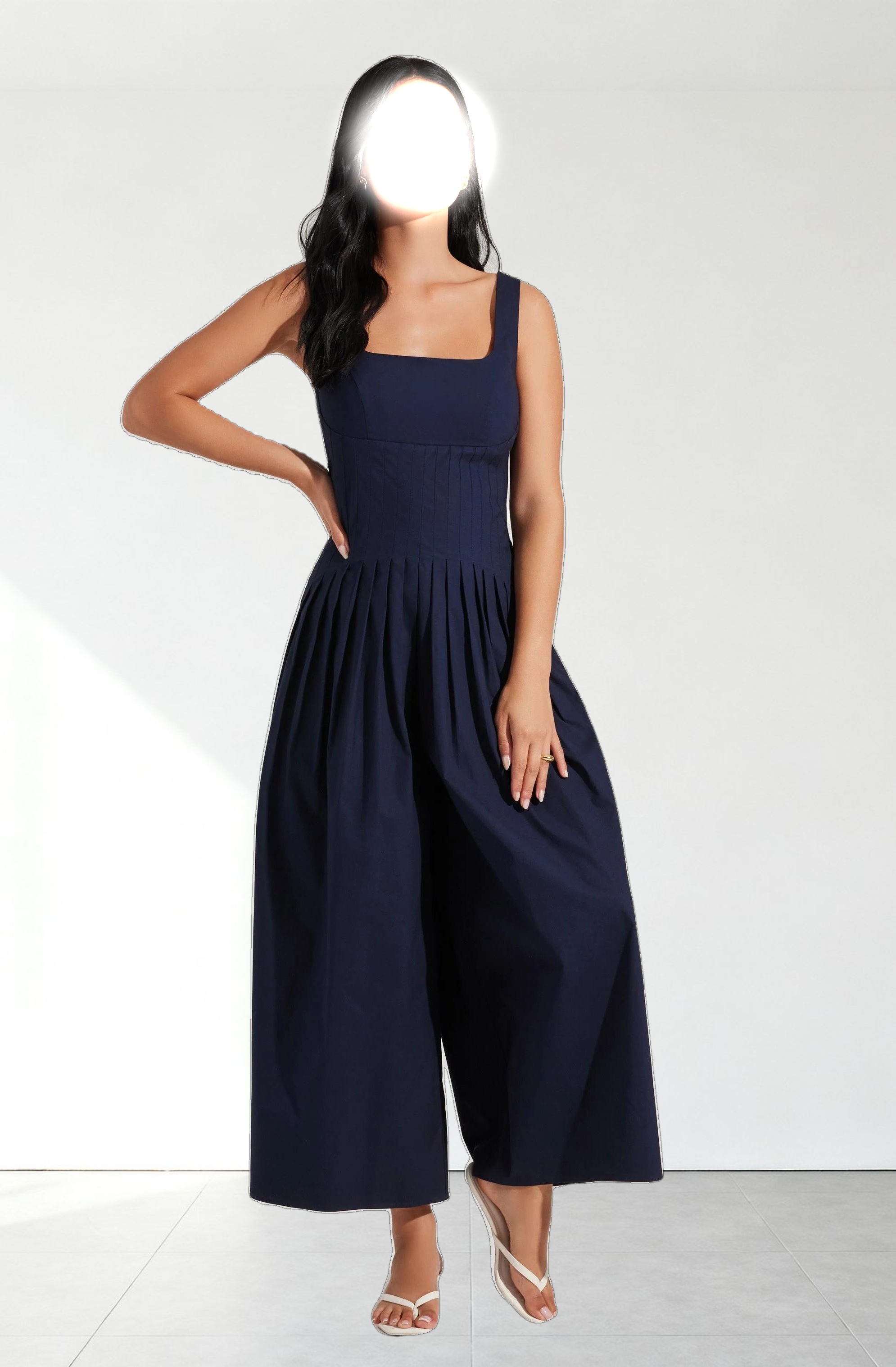 Aeryn Pleated Wide Leg Jumpsuit