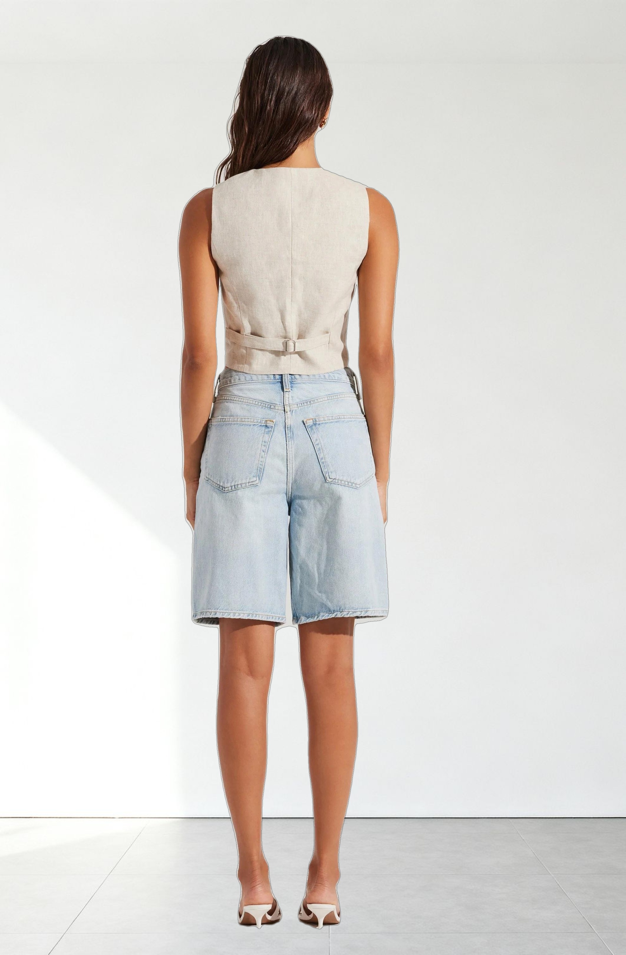 Ossa Linen Cropped Vest