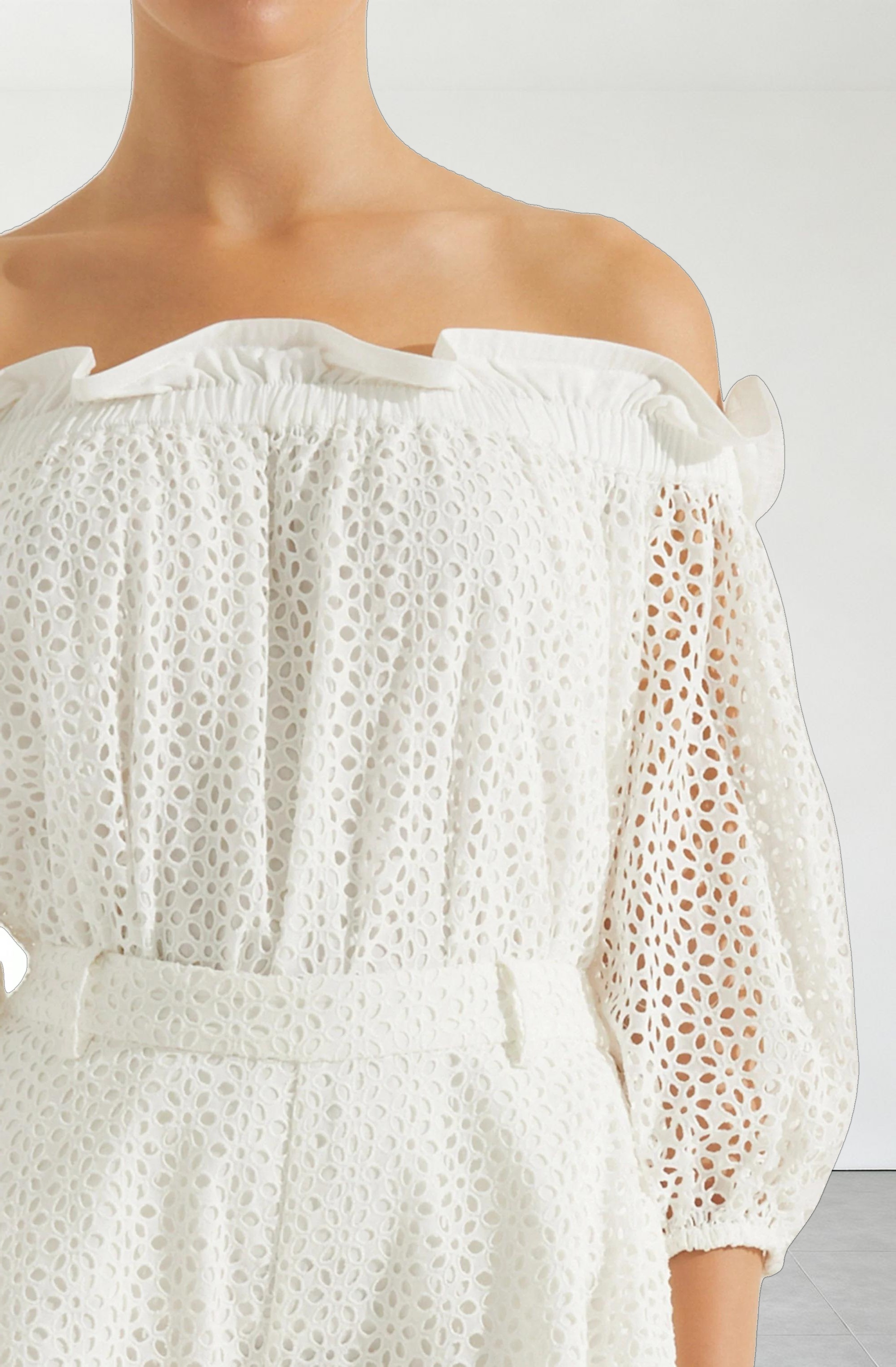 Brissa Eyelet Off Shoulder Top