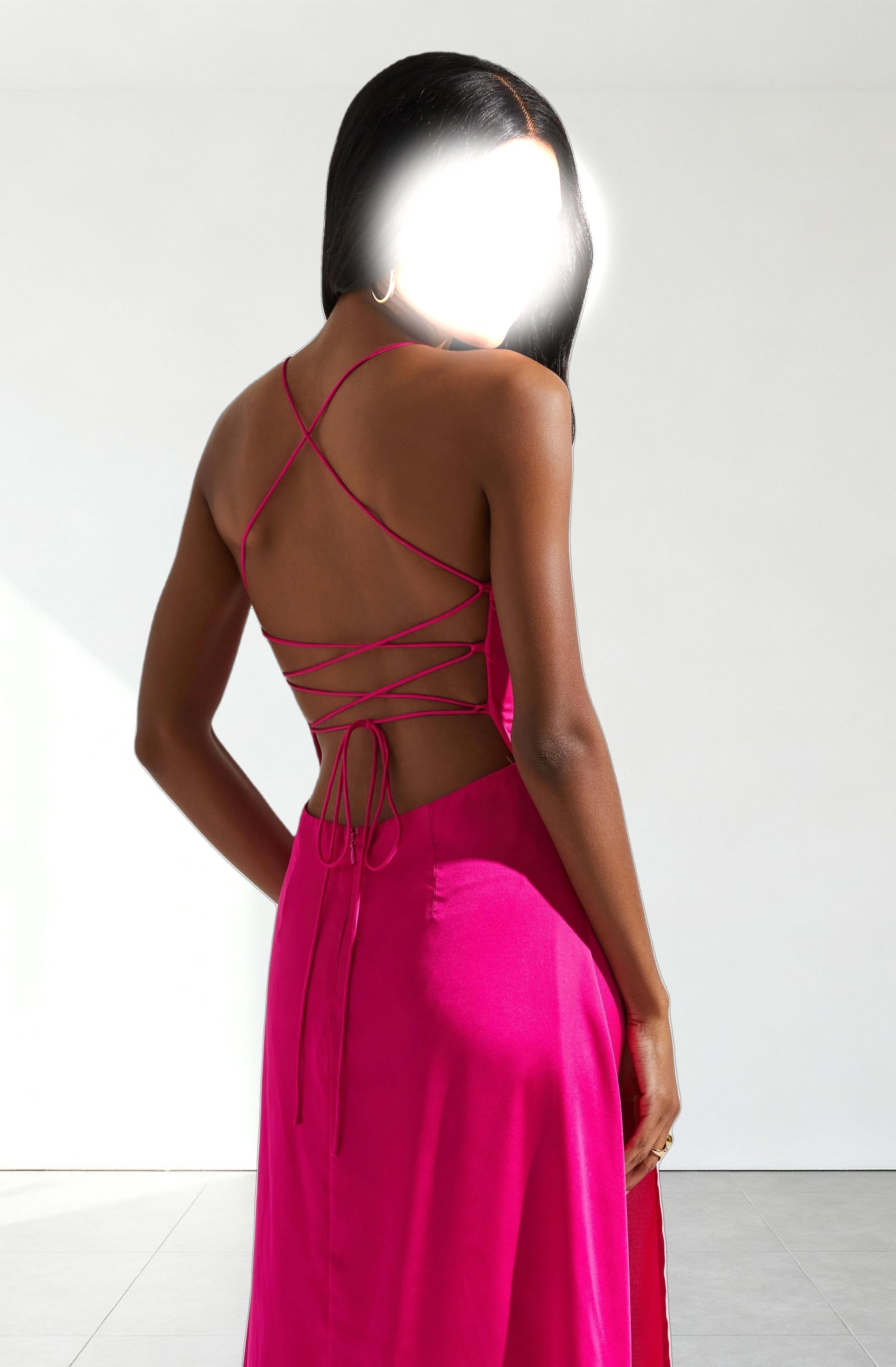 Gala Bustier Cross Strap Midi Dress