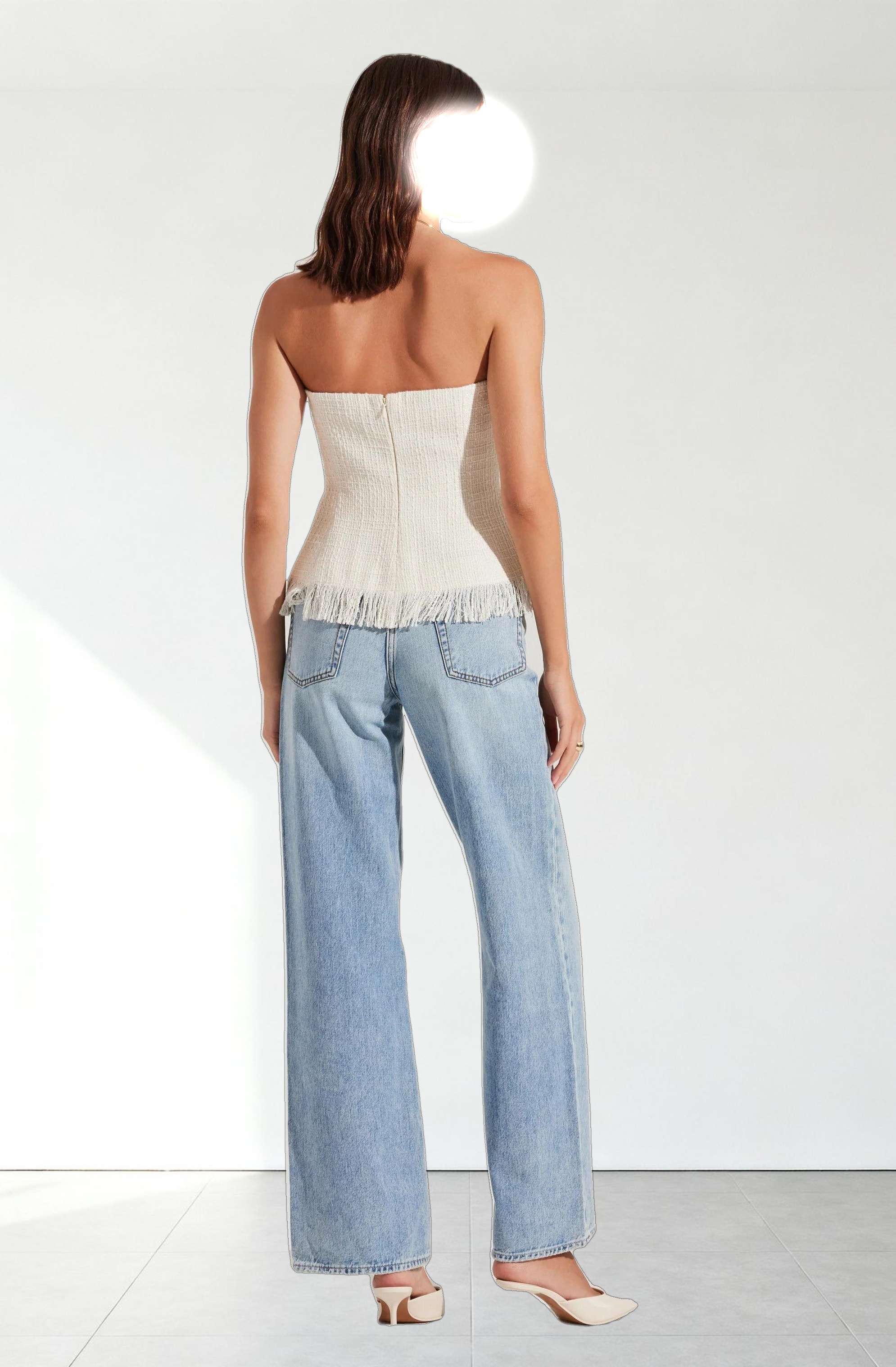 Lorene Tweed Strapless Top