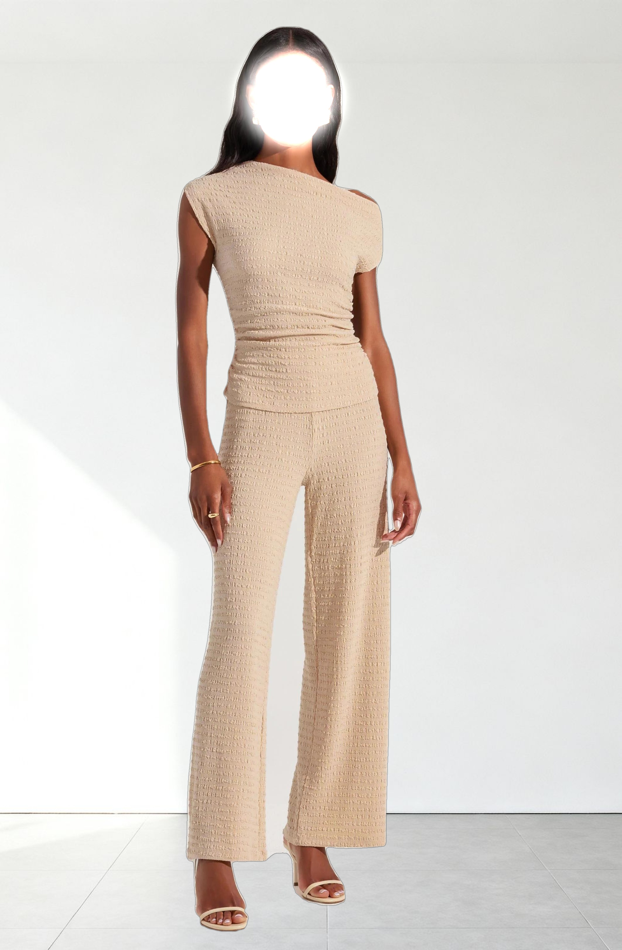 Keir One shoulder Textured Top