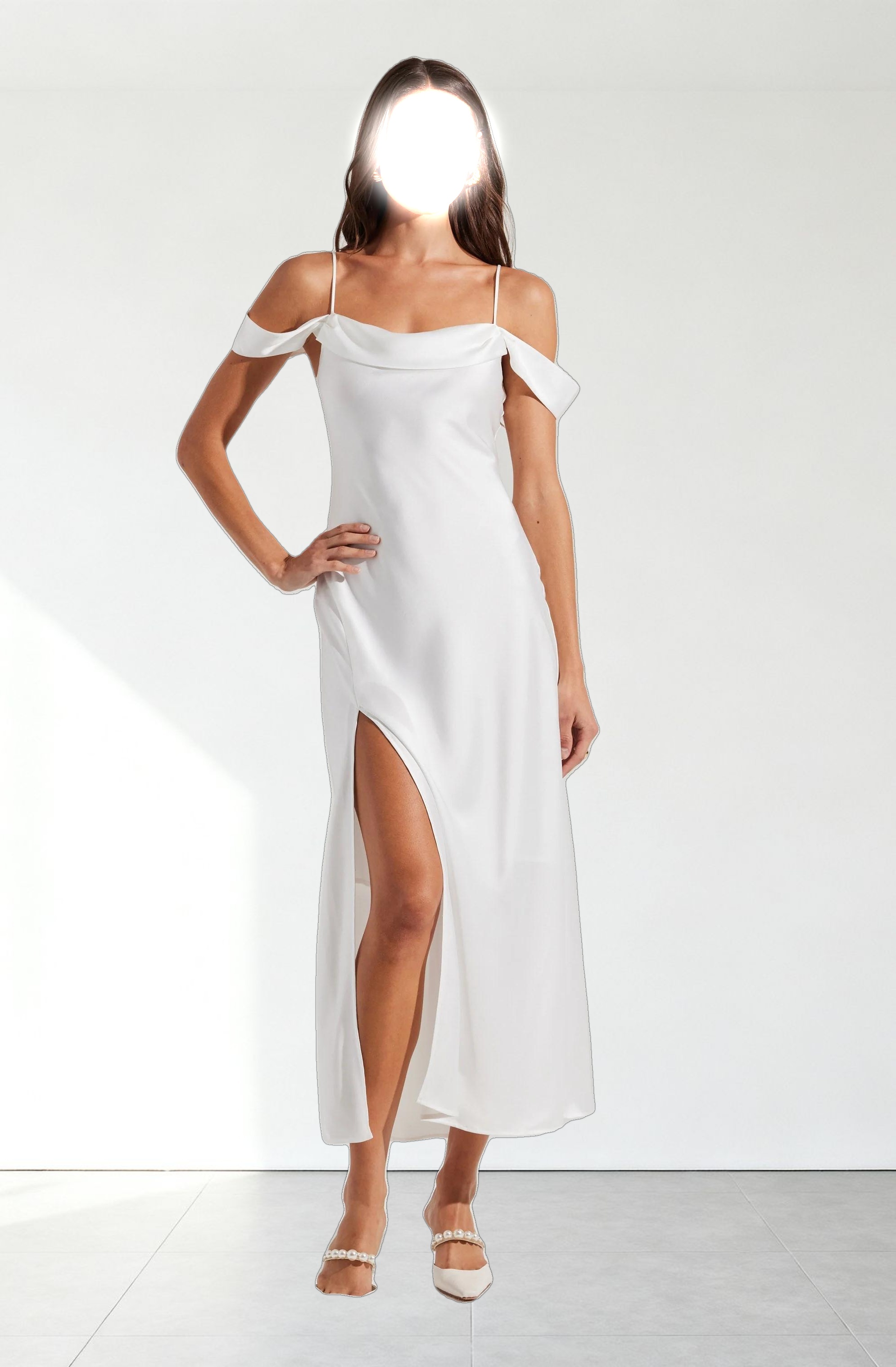 Kitura Cold Shoulder Maxi Dress