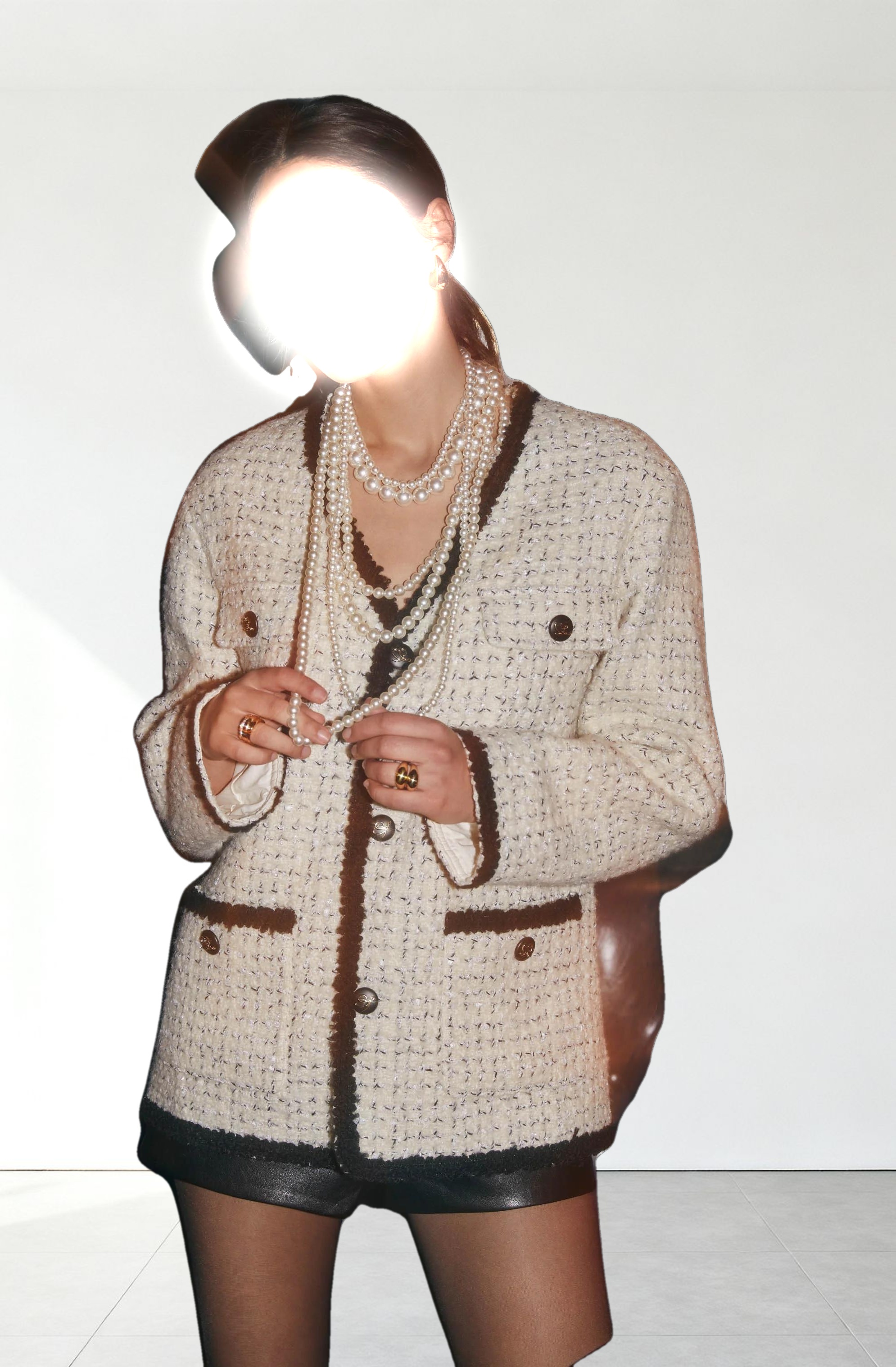 Editha Contrast Tweed Coat