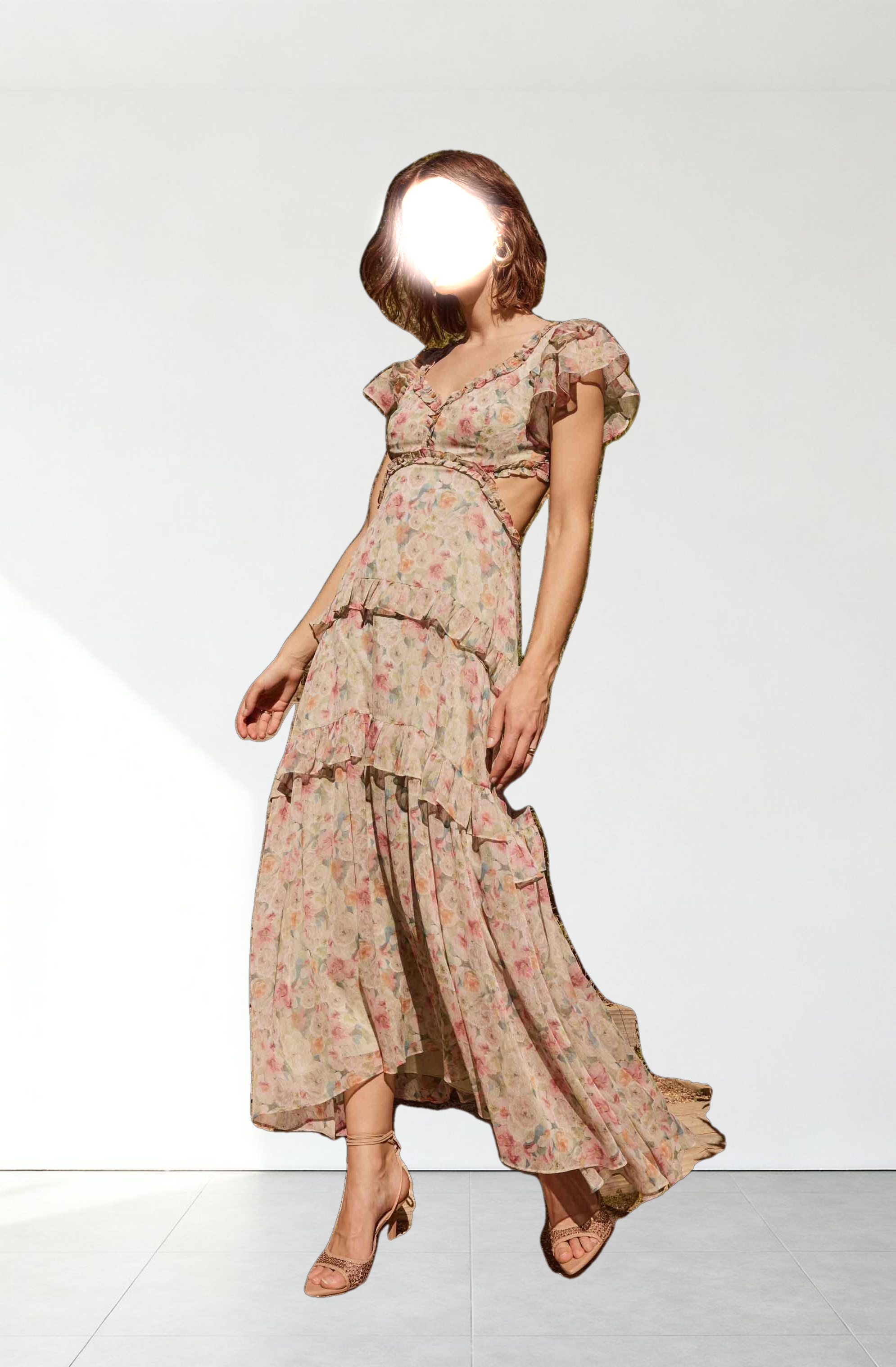 Mable Floral Tiered Ruffle Maxi Dress